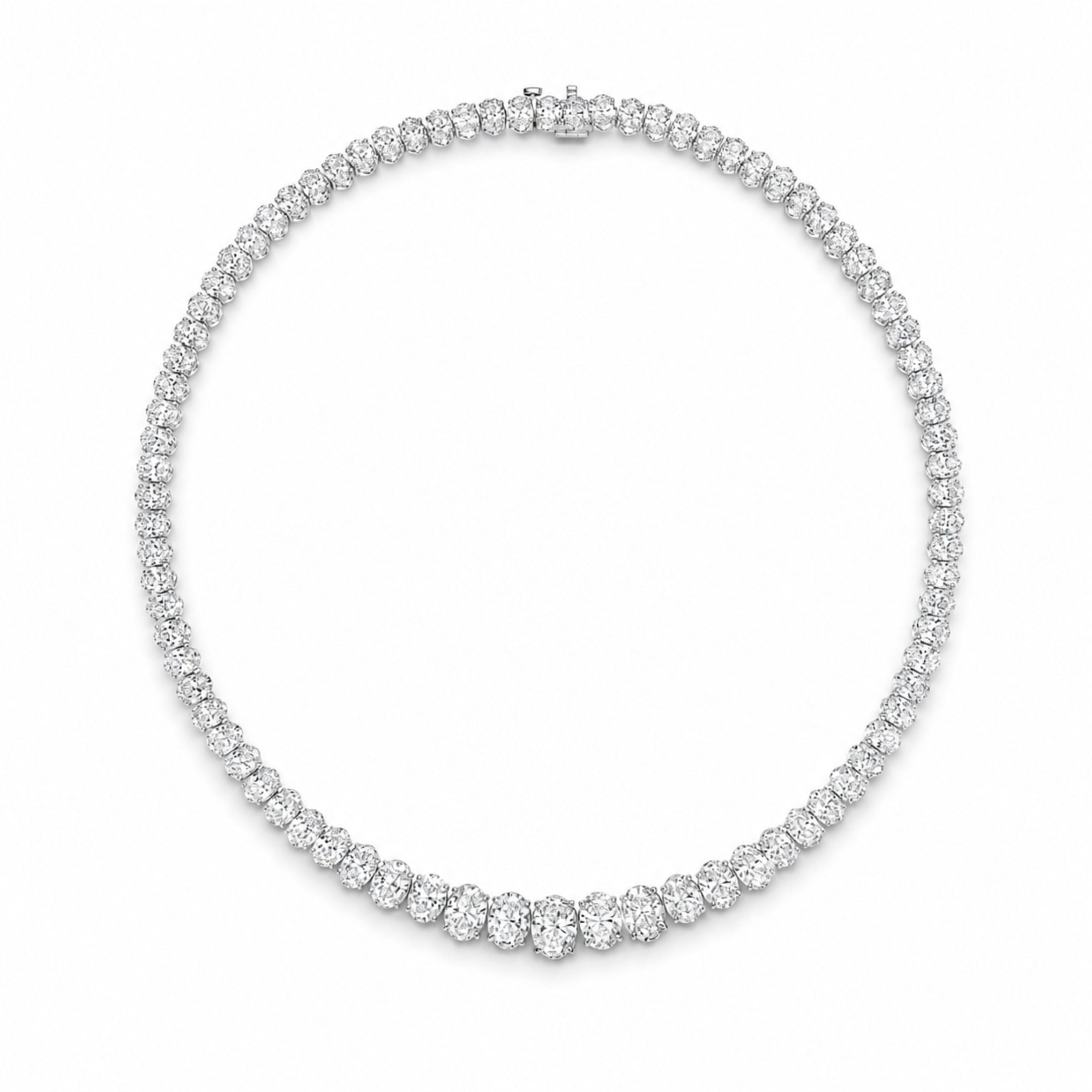 Bellemont 83.0 Carat Diamond Riviere Necklace in Platinum