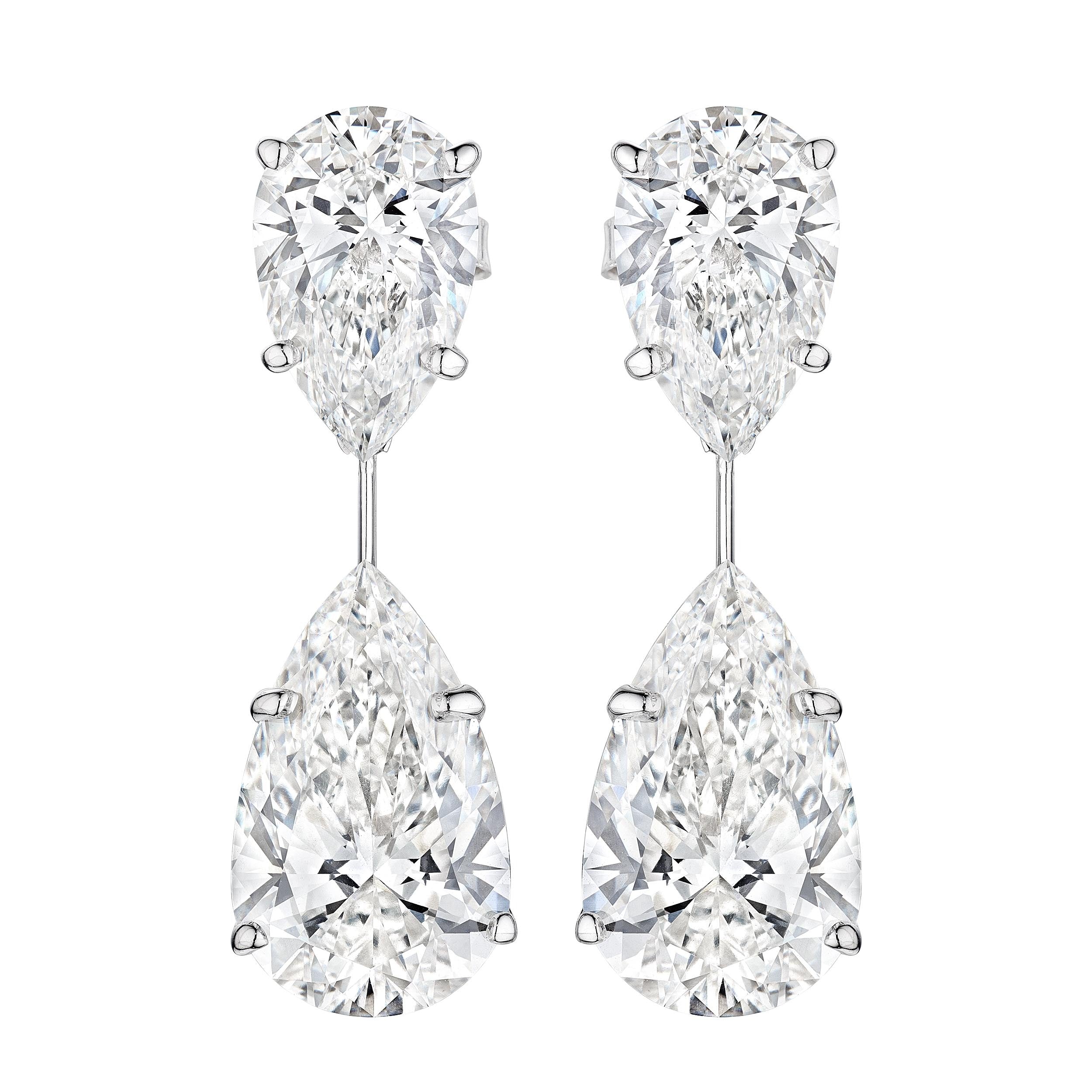 Leviev 'Pair of Pears' Diamond Earrings Platinum G PS Diamonds Earrings EAR-119