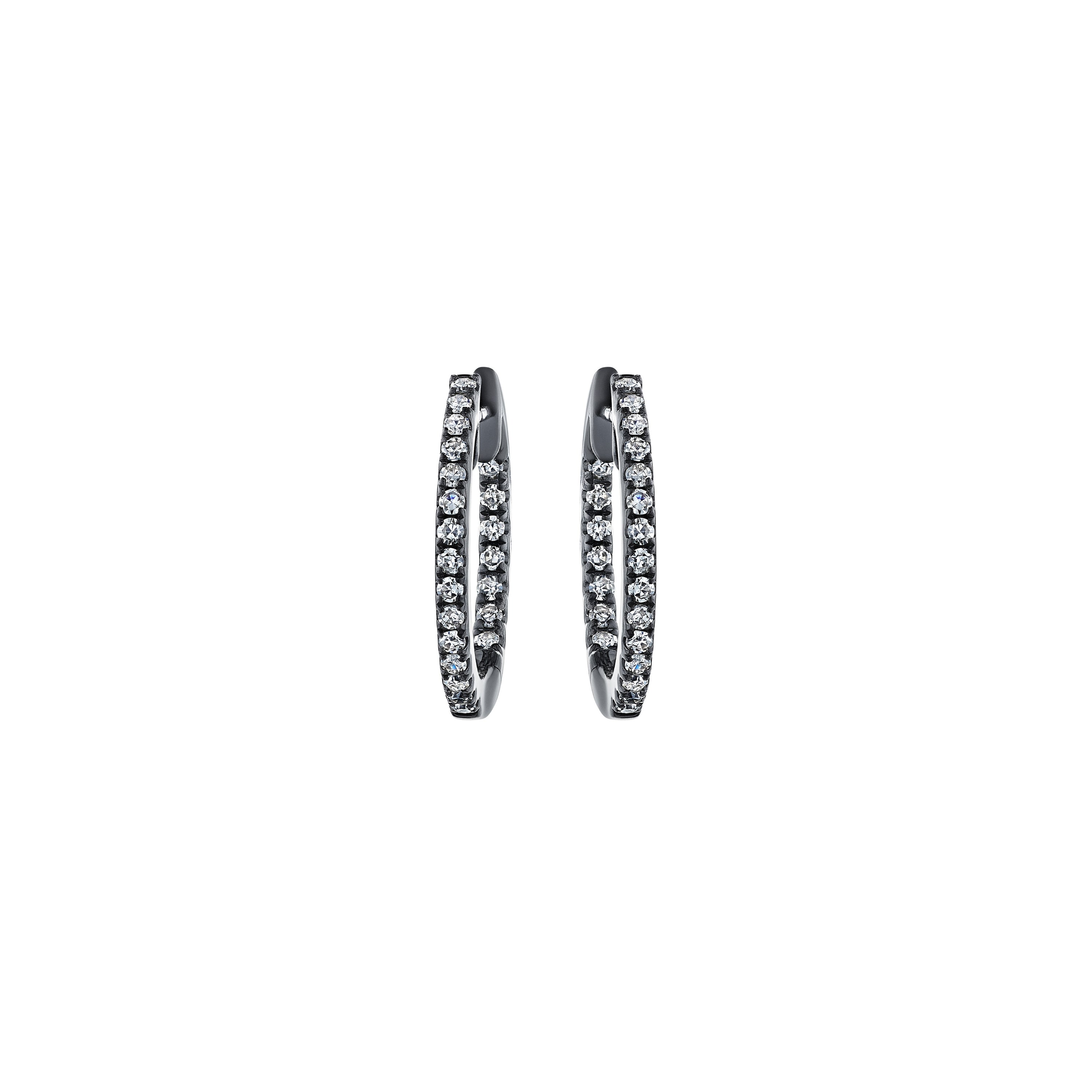 'Starlit Elegance' 18K White Gold Diamond Earrings, 0.79 CT