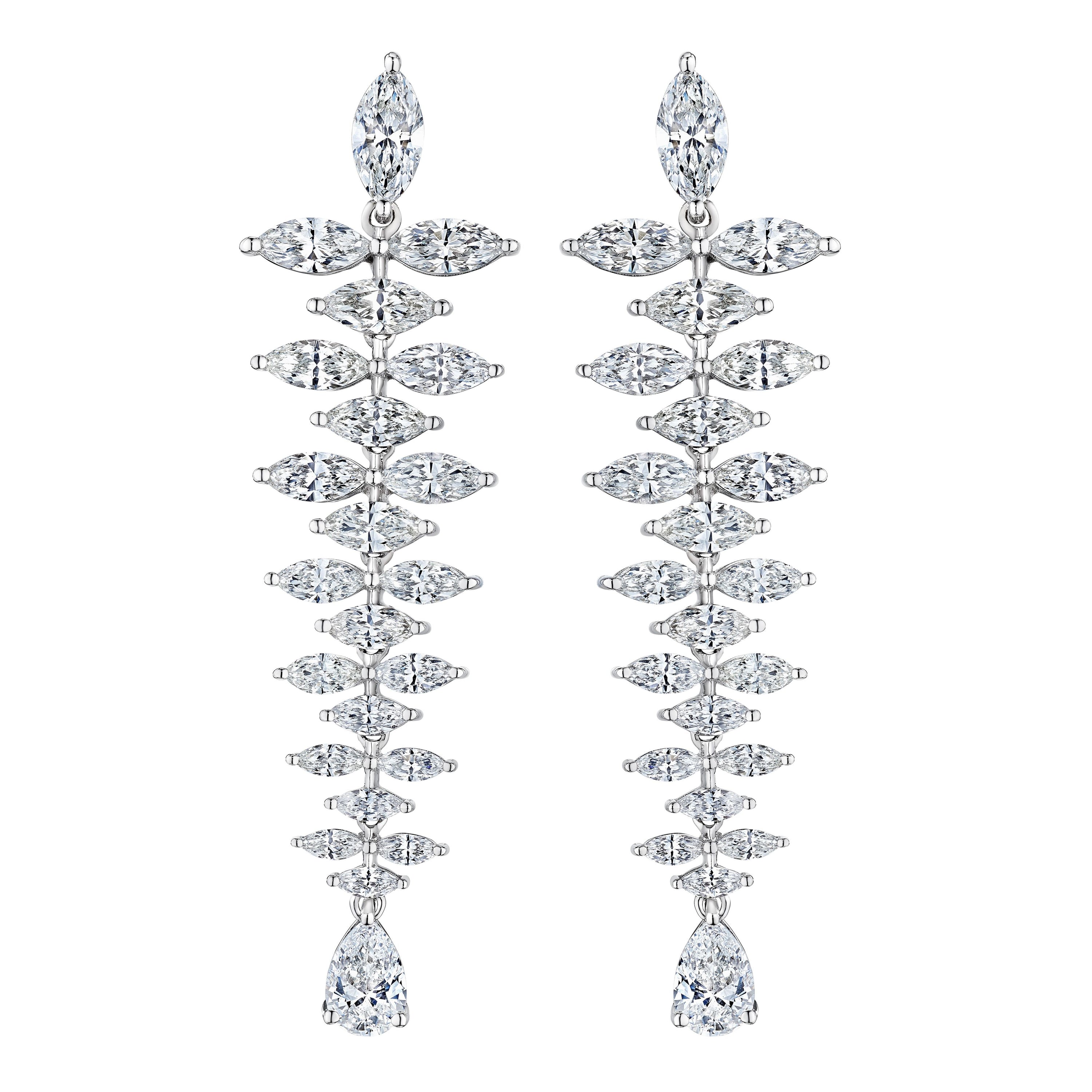 'Sovereign Constellation' 18K White Gold Diamond Earrings, 4.66 CT