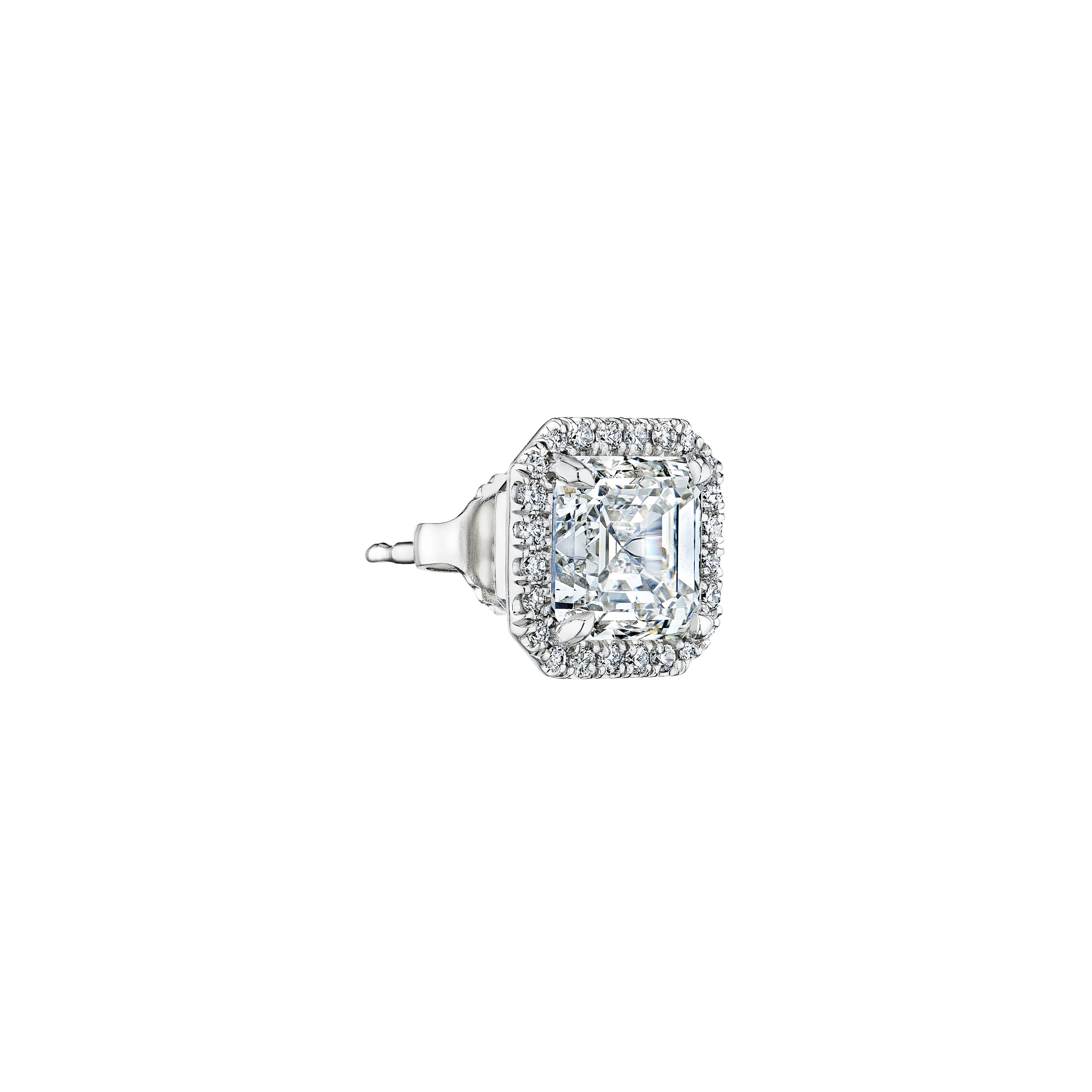 'Starlit Elegance' Platinum Diamond Earrings, 3.87 CT