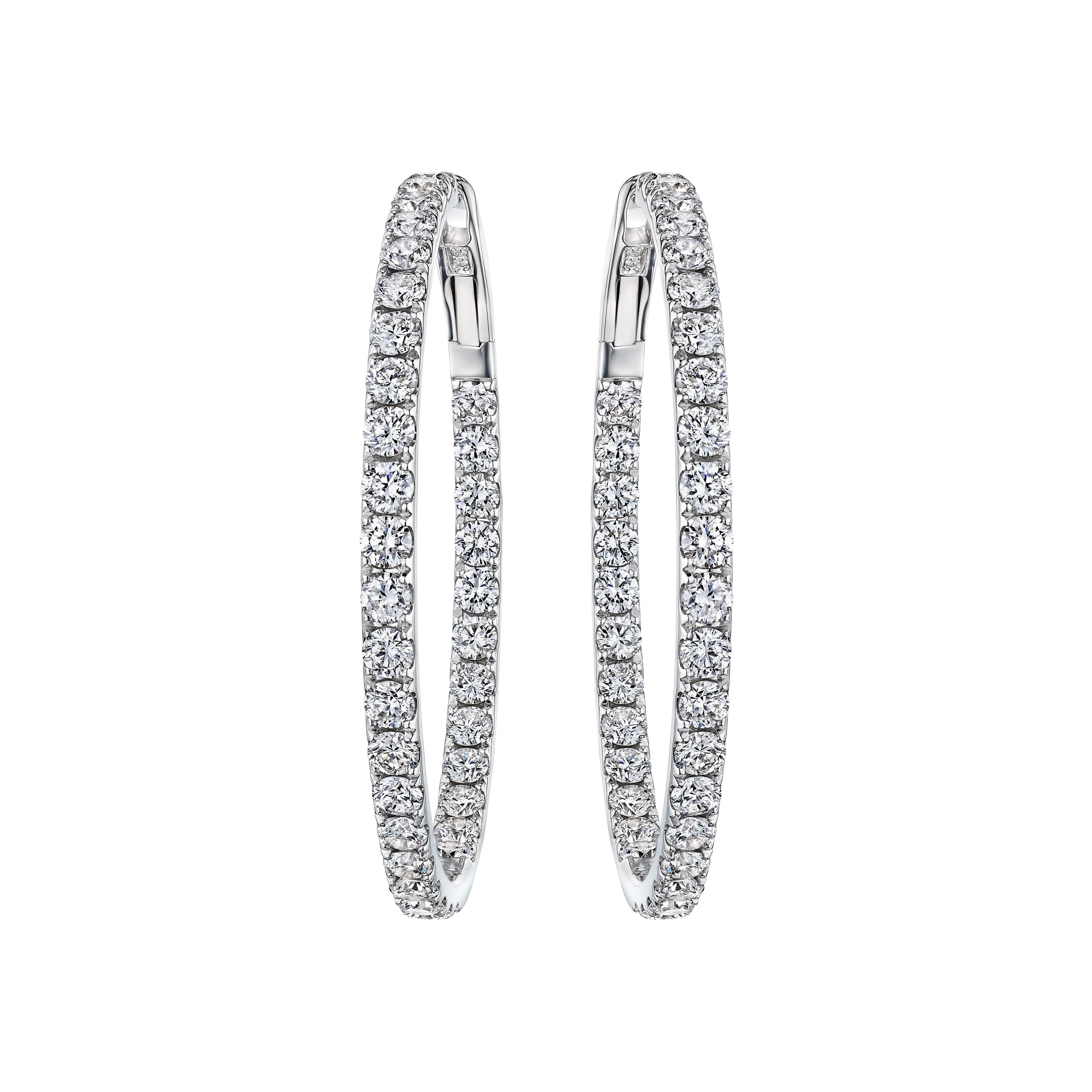 'Starlit Reverie' 18K White Gold Diamond Earrings, 4.07 CT