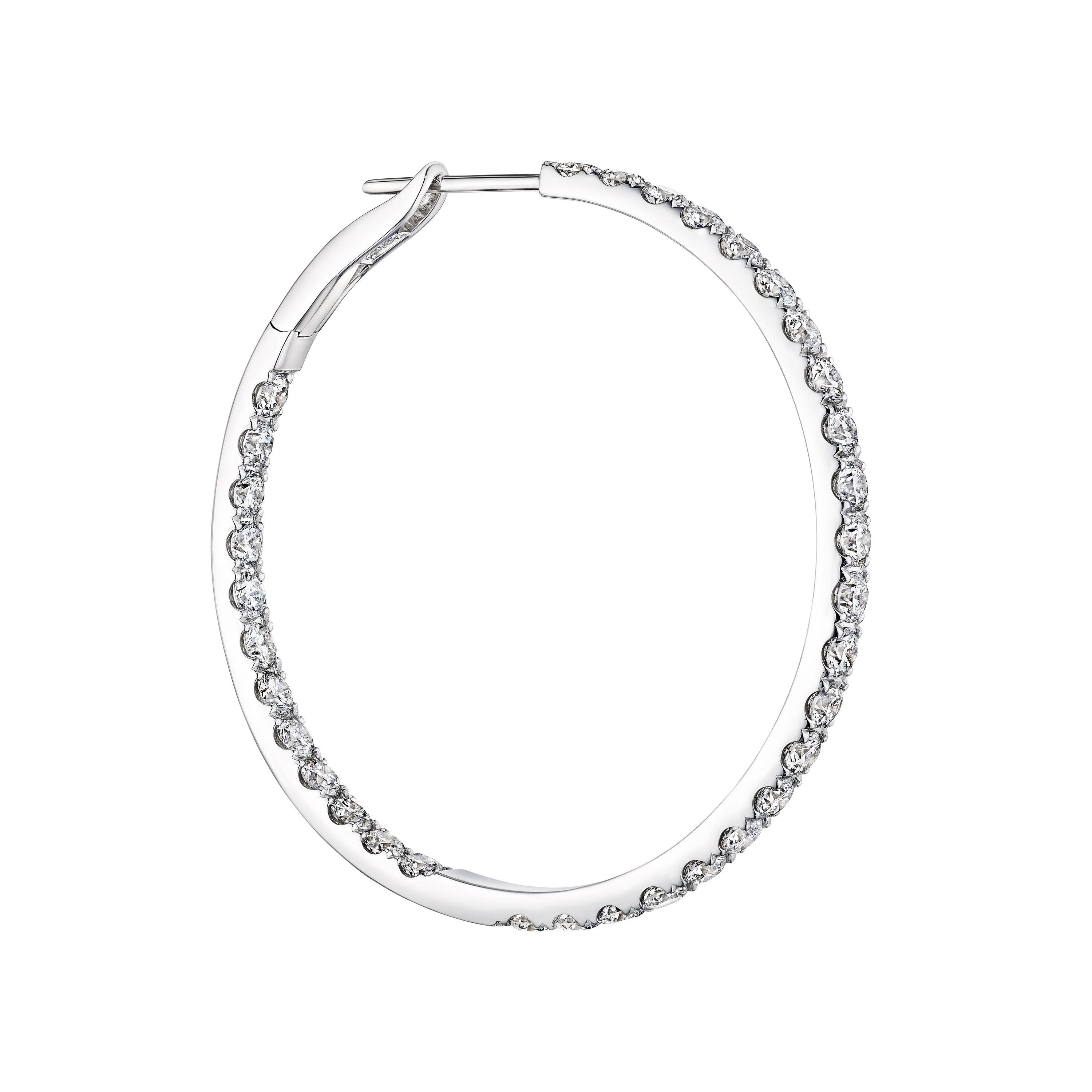 'Starlit Reverie' 18K White Gold Diamond Earrings, 4.07 CT
