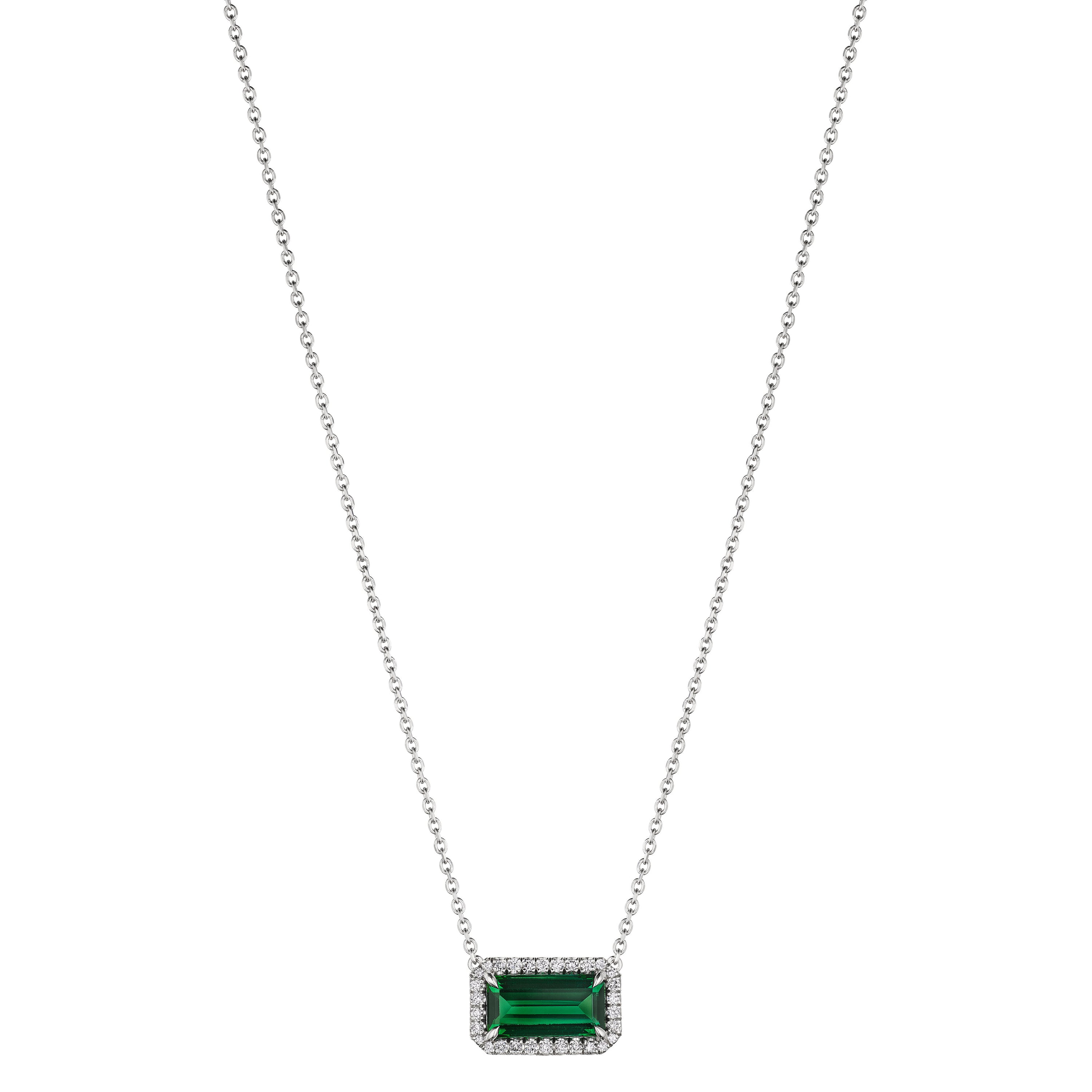 'Starlit Reverie' Platinum Round Cut Diamond Necklace, 3.5 CT