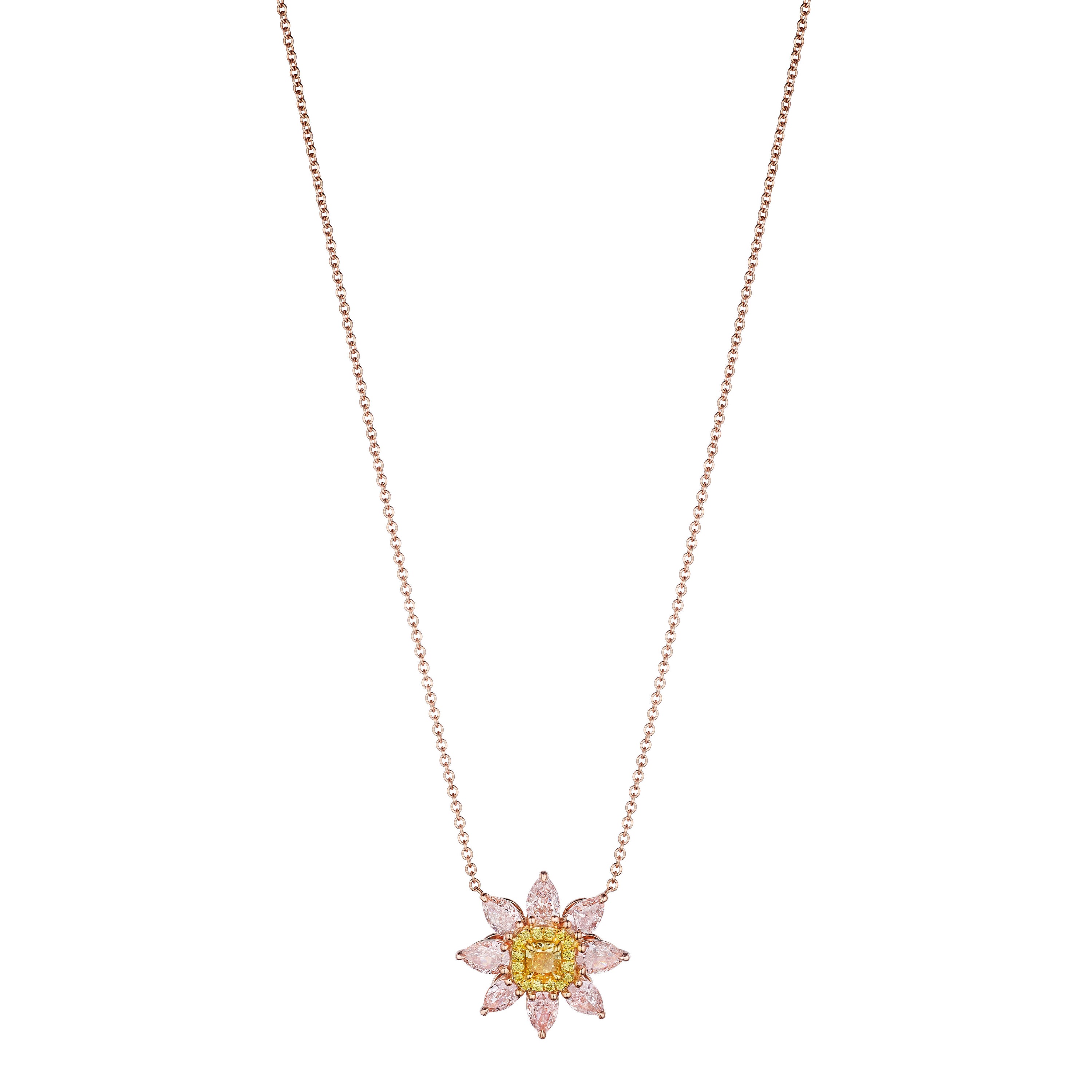 'Aurora Brilliance' 18K Rose Gold Diamond Necklace, 2.59 CT