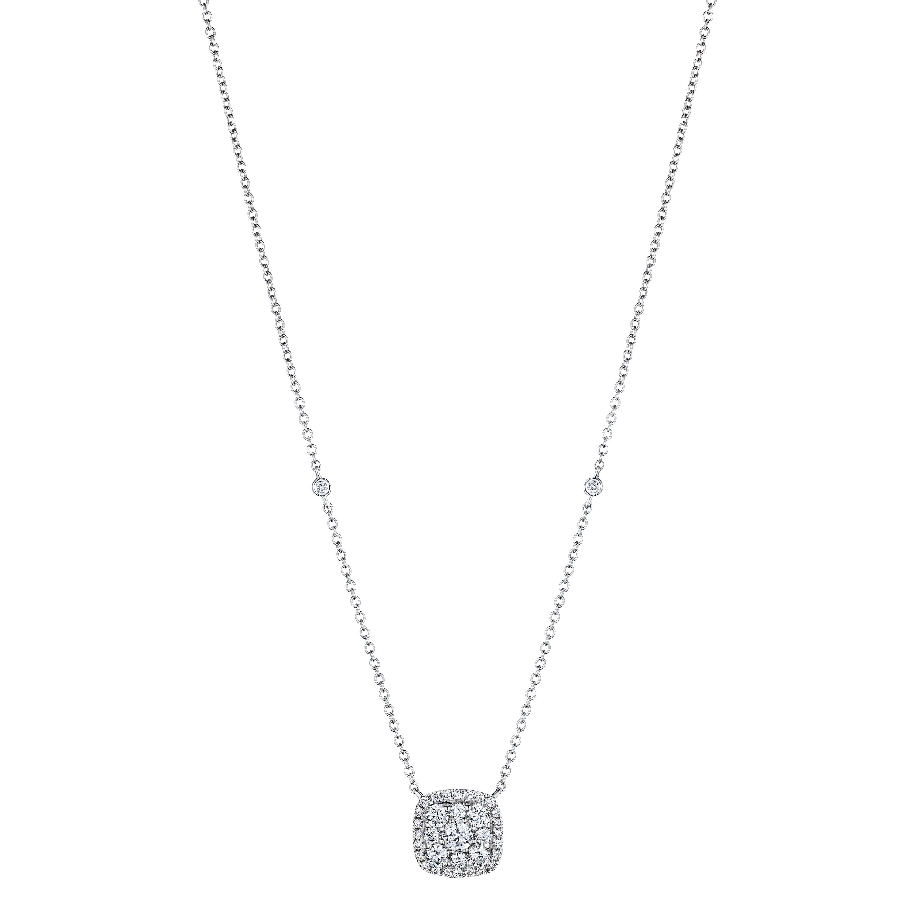 'Starlit Serenade' 18K White Gold Diamond Necklace, 1.1 CT