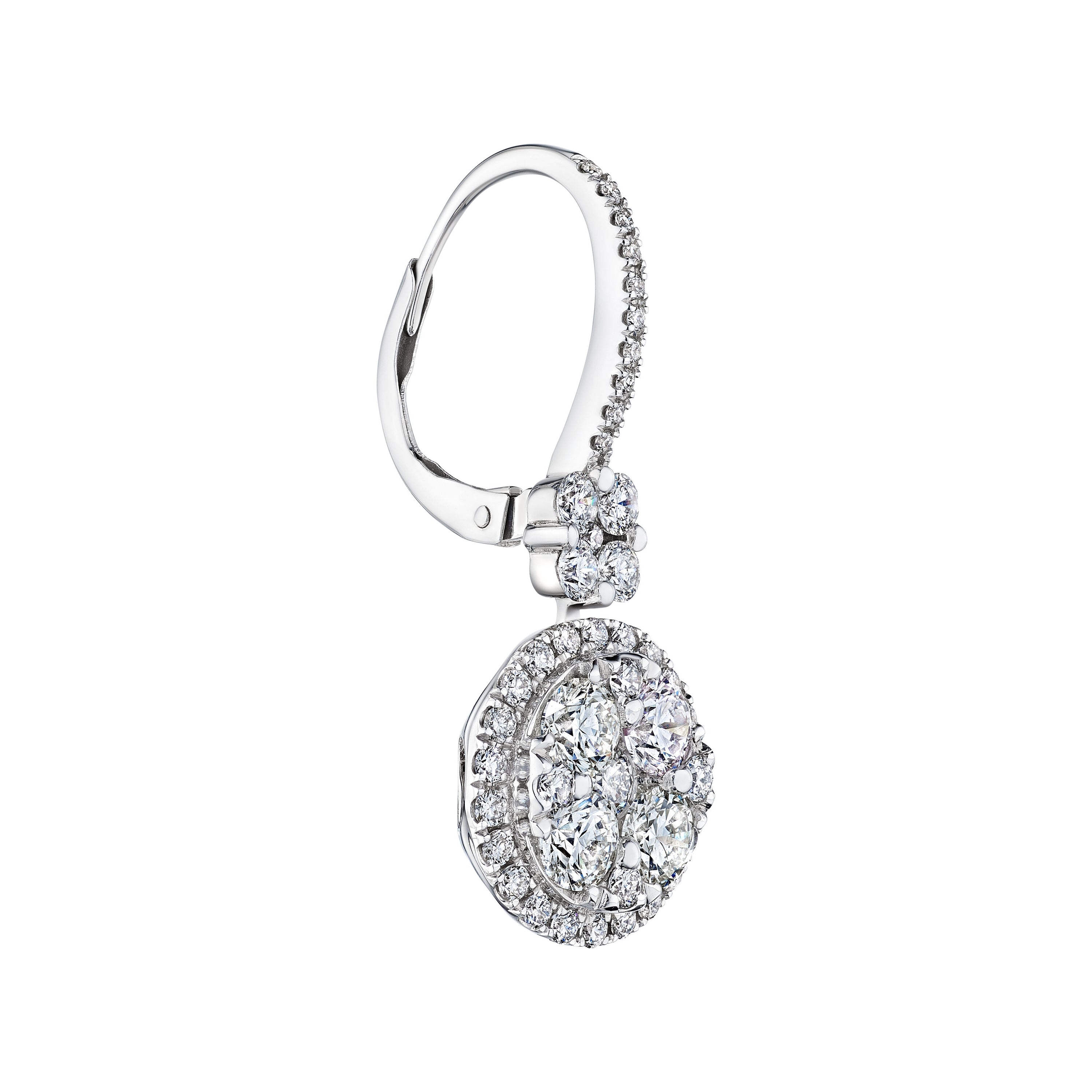'Starlit Elegance' 18K White Gold Diamond Earrings, 3.4 CT