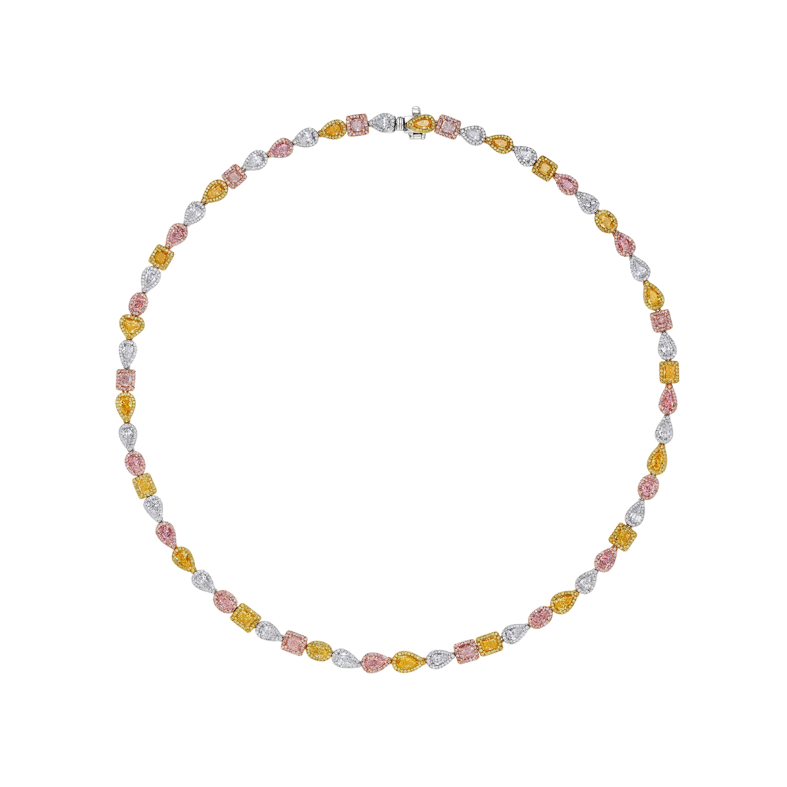 'Starlit Majesty' 18K White Gold Diamond Necklace, 14.55 CT