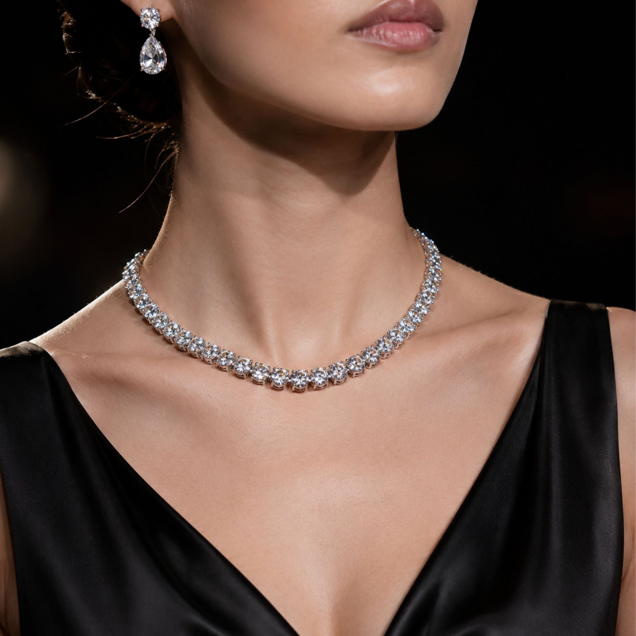 Bellemont 83.0 Carat Diamond Riviere Necklace in Platinum