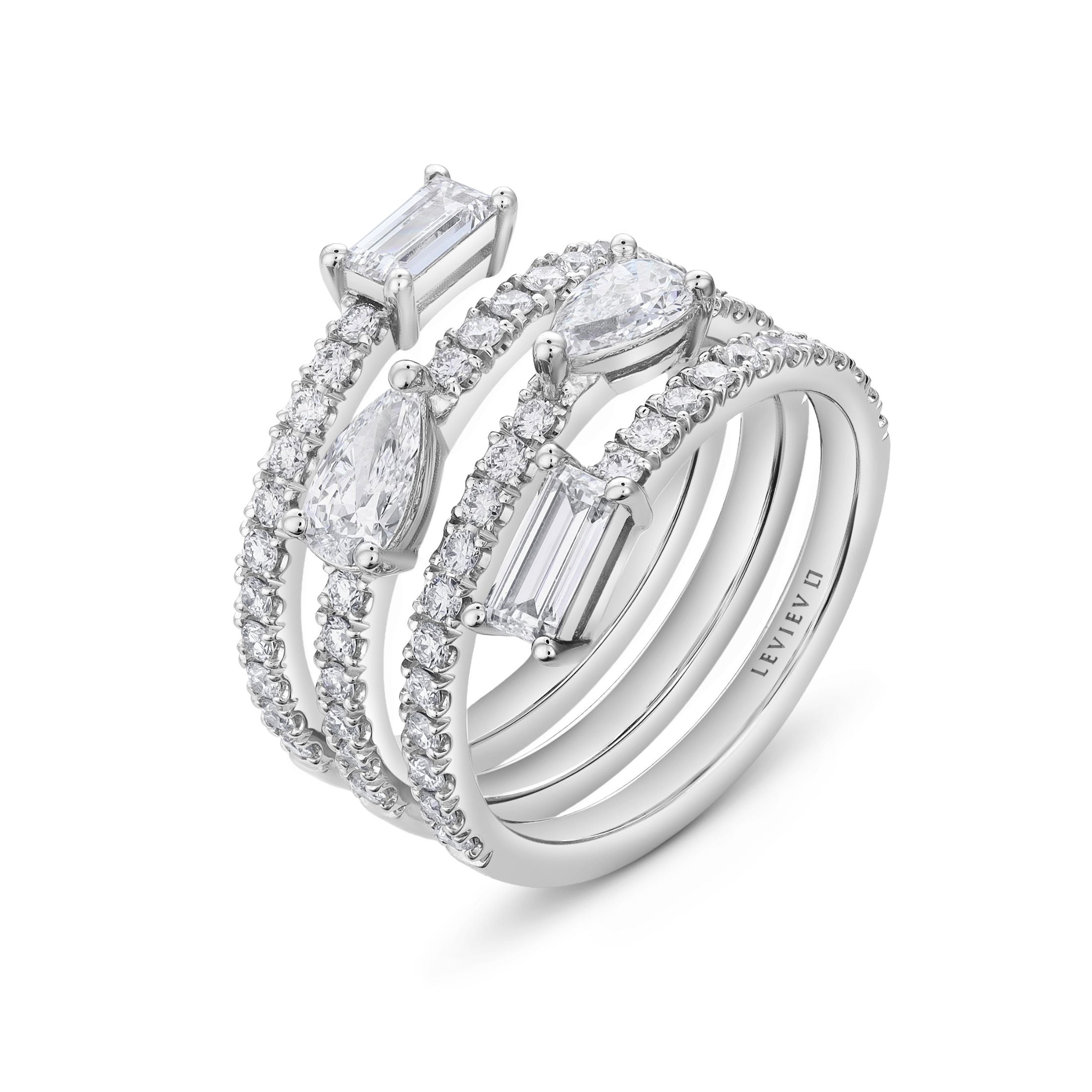 Alexandria Marquise 2.12 Carat Multiple Cut Diamond Ring in 18K White Gold