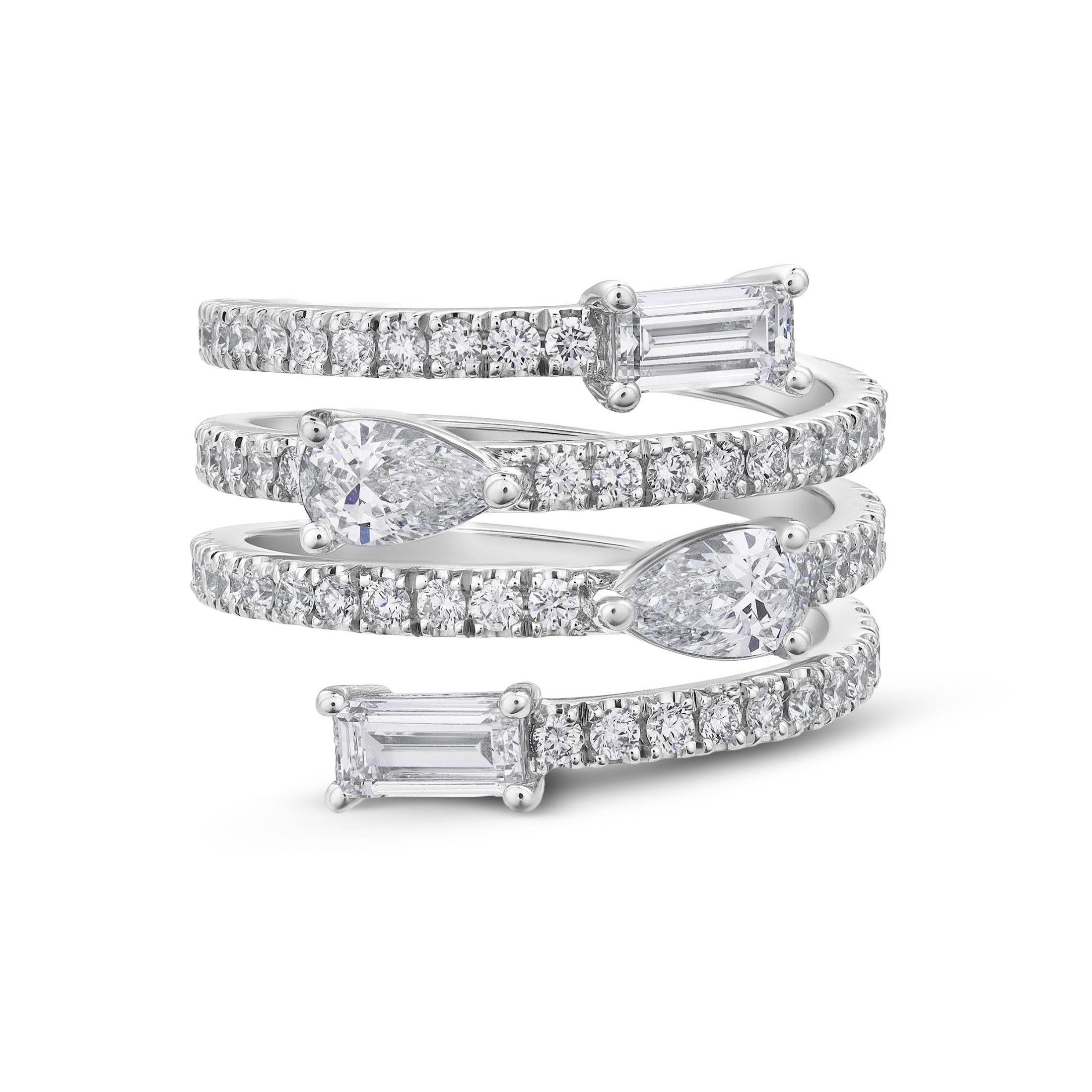Alexandria Marquise 2.12 Carat Multiple Cut Diamond Ring in 18K White Gold