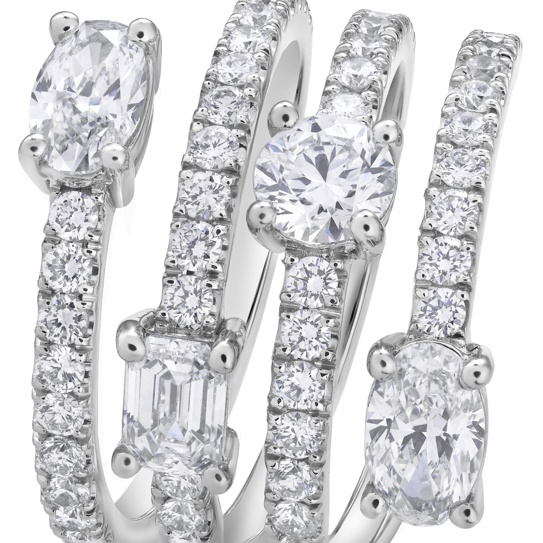 Alexandria Marquise 2.32 Carat Multiple Cut Diamond Ring in 18K White Gold