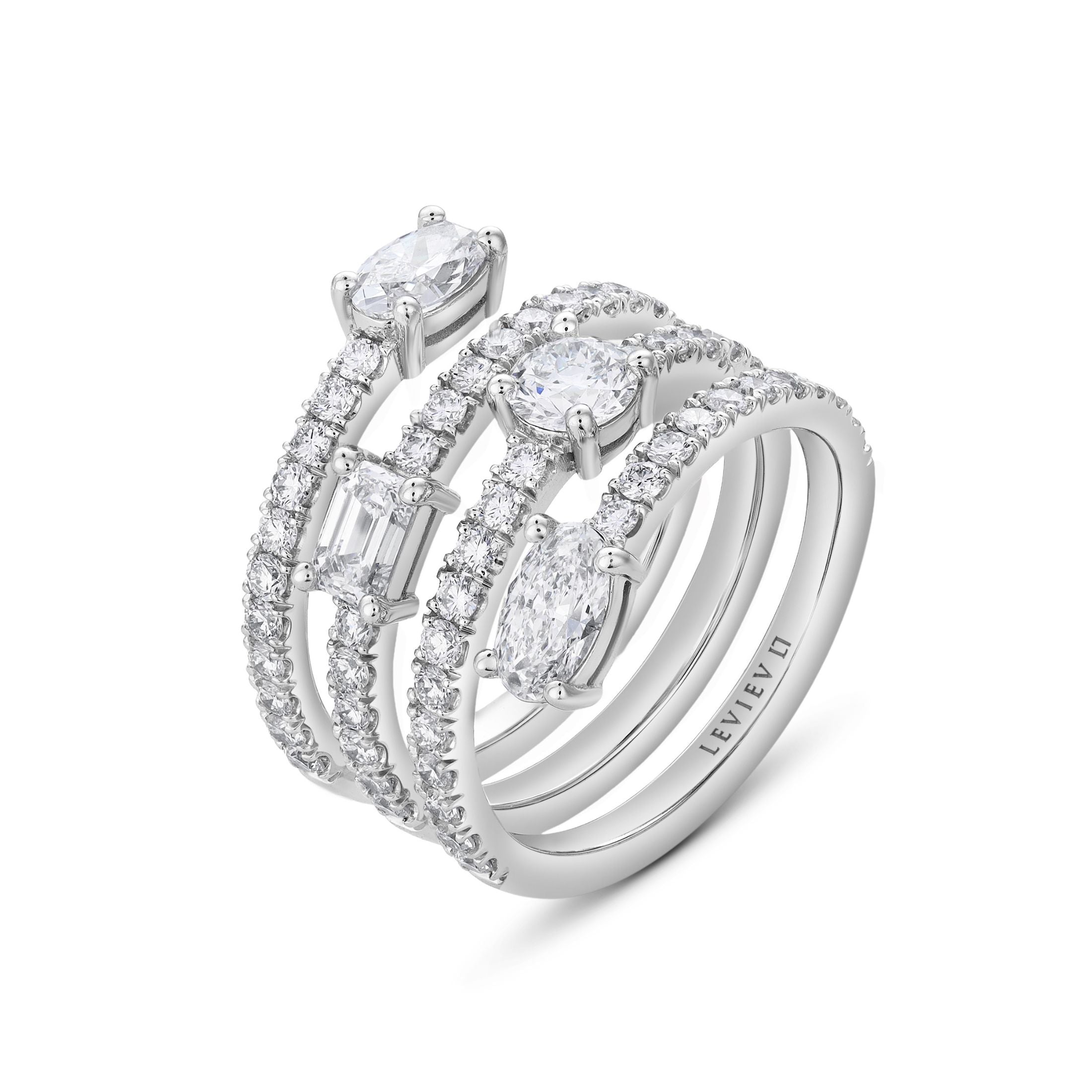 Alexandria Marquise 2.32 Carat Multiple Cut Diamond Ring in 18K White Gold