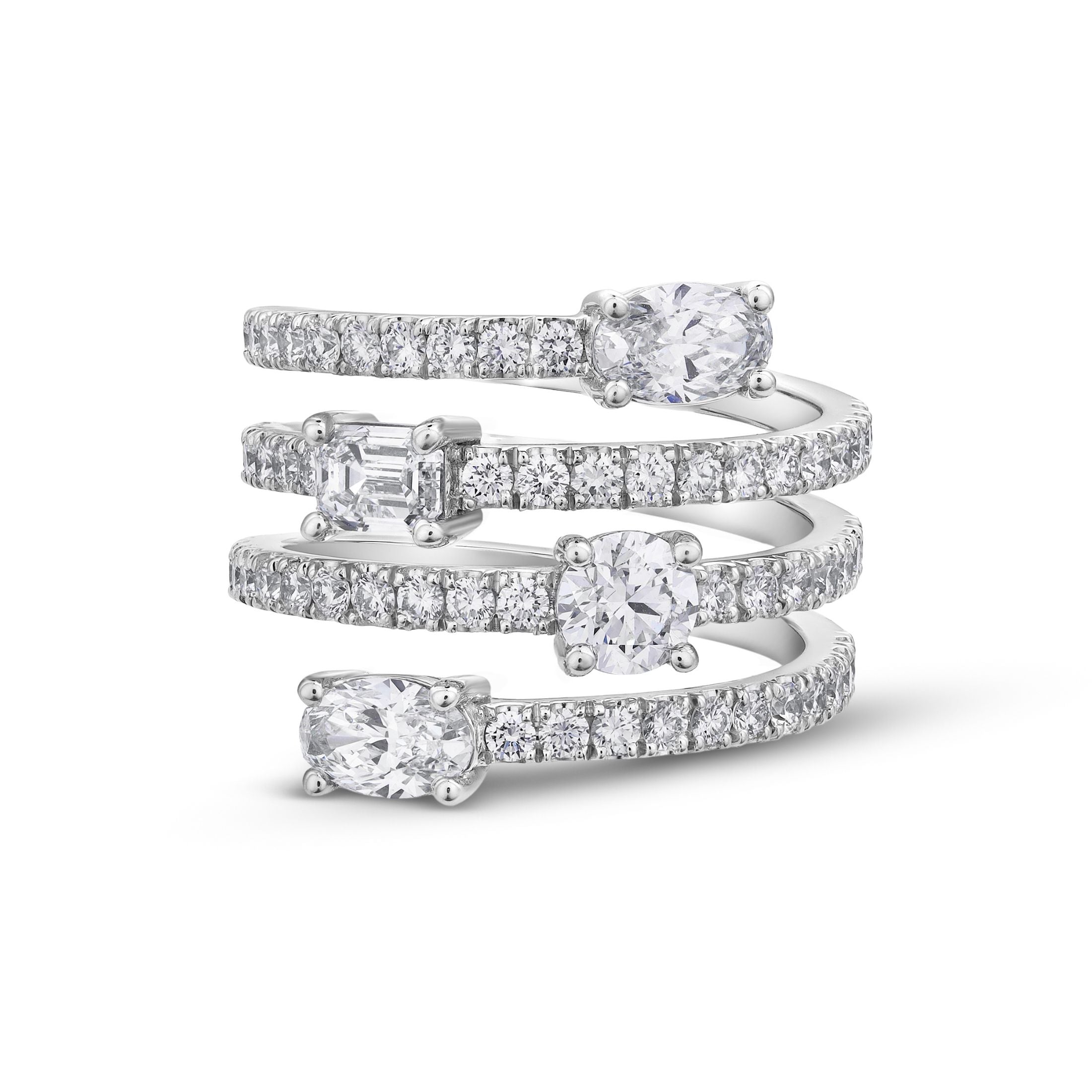 Alexandria Marquise 2.32 Carat Multiple Cut Diamond Ring in 18K White Gold