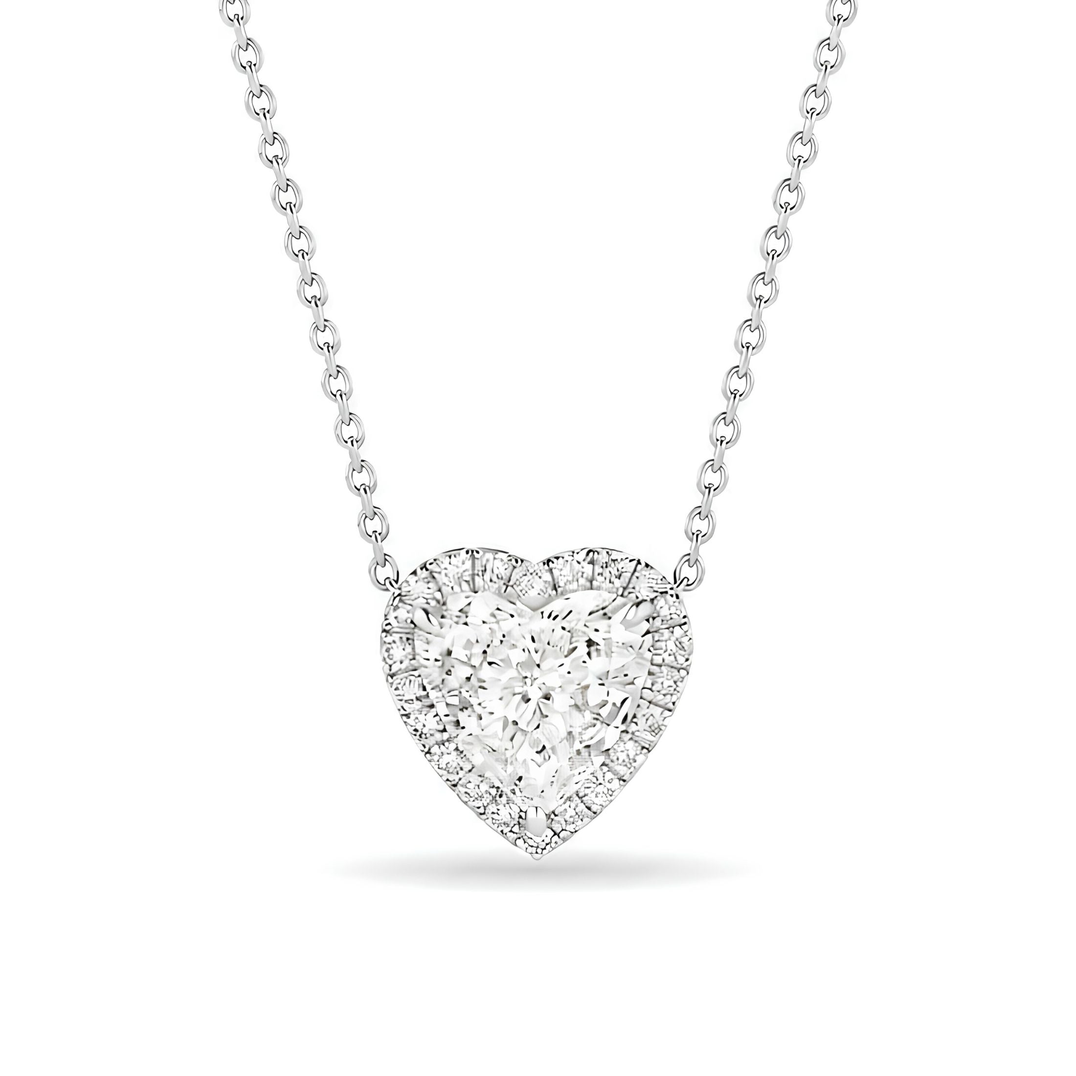 Alveron Heart 4.21 Carat Diamond Pendant Necklace in Platinum