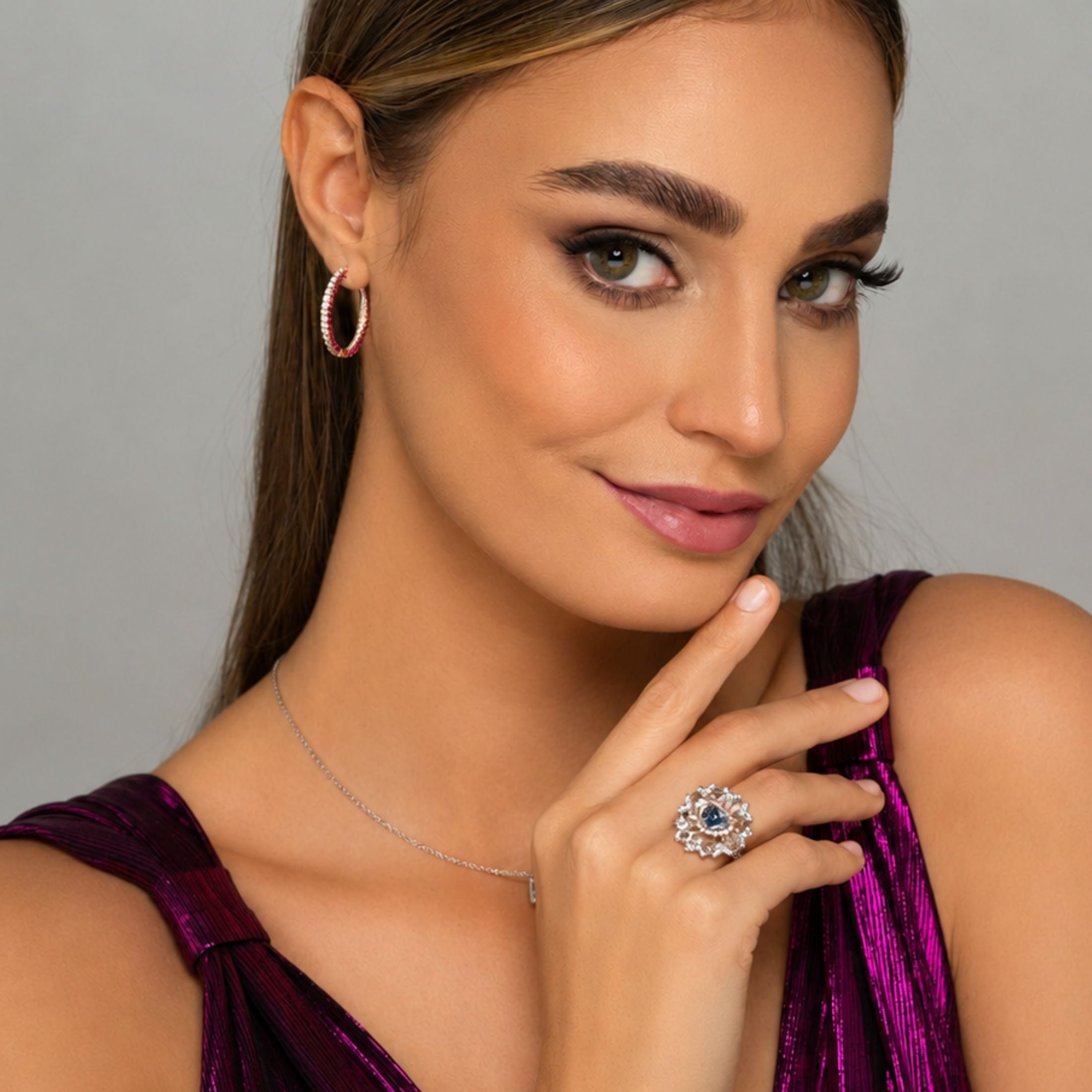 Amarante Bloom 20.0 Carat Fancy Blue Diamond Solitaire Ring in 18K White & Rose Gold