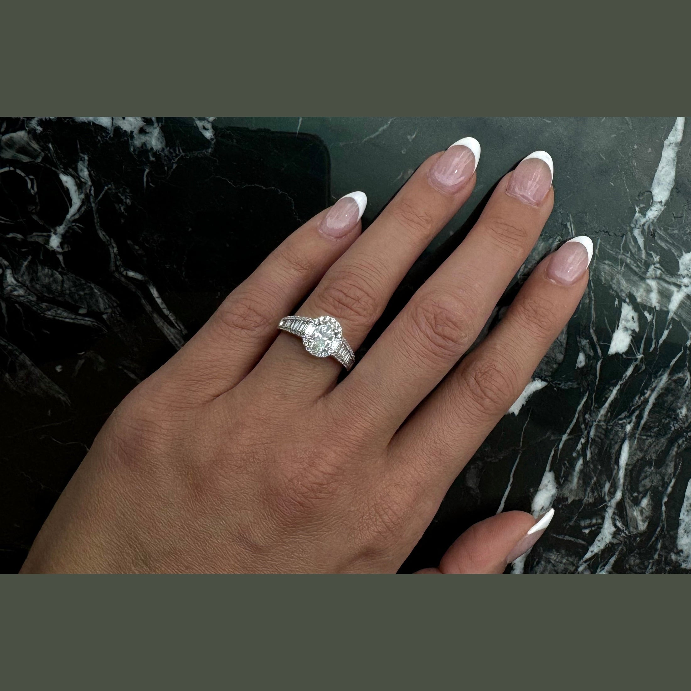 'Anne' Oval Cut Diamond Ring with Baguette and Round Diamonds Leviev Rings Oval, Rings 'Anne' Oval Cut Diamond Ring with Baguette and Round Diamonds Leviev Rings Oval, Rings