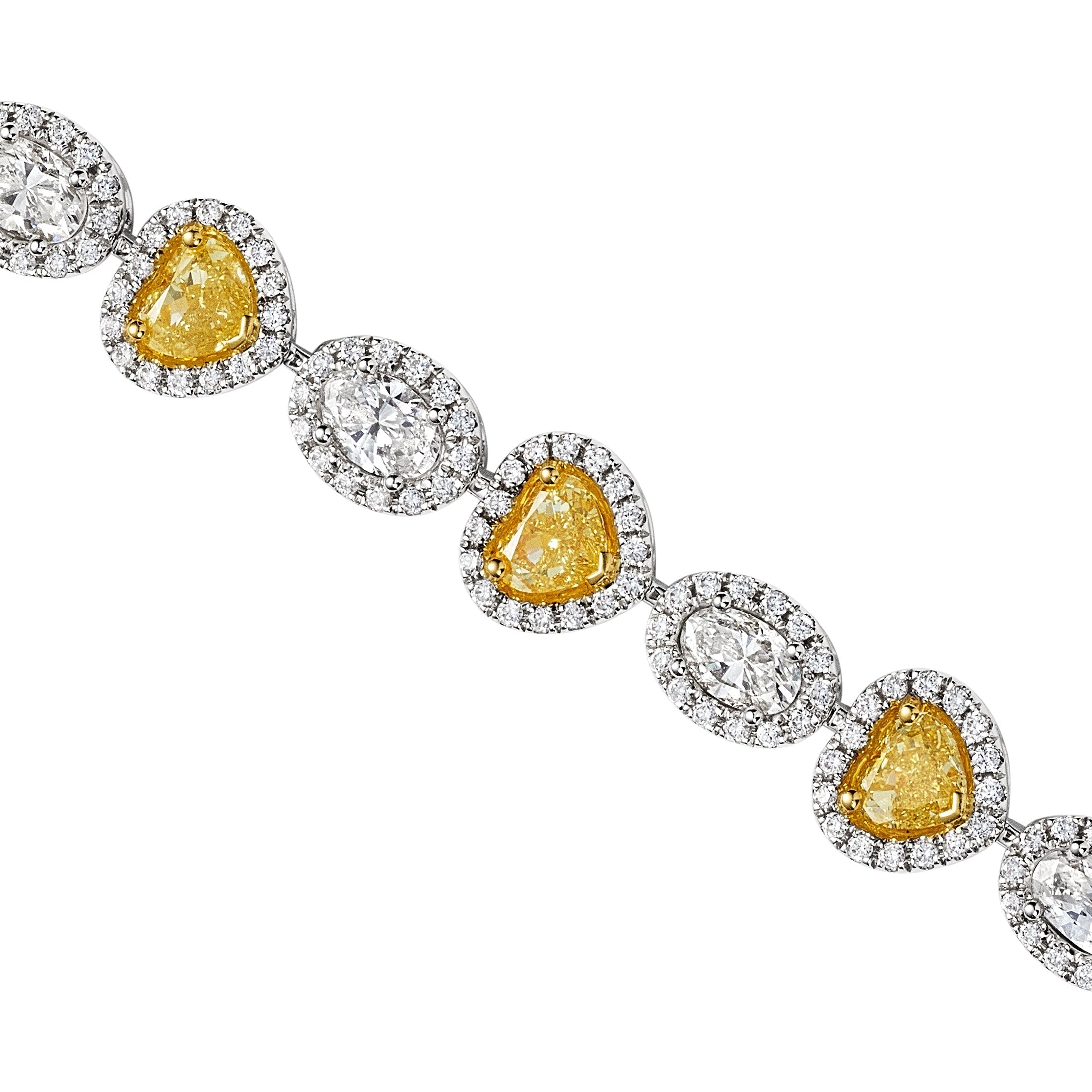 Aphrodite 10.10 Carat Yellow Diamond Halo Bracelet in 18K White Gold Leviev Bracelets Bracelet, Bracelets, Leviev Leviev 