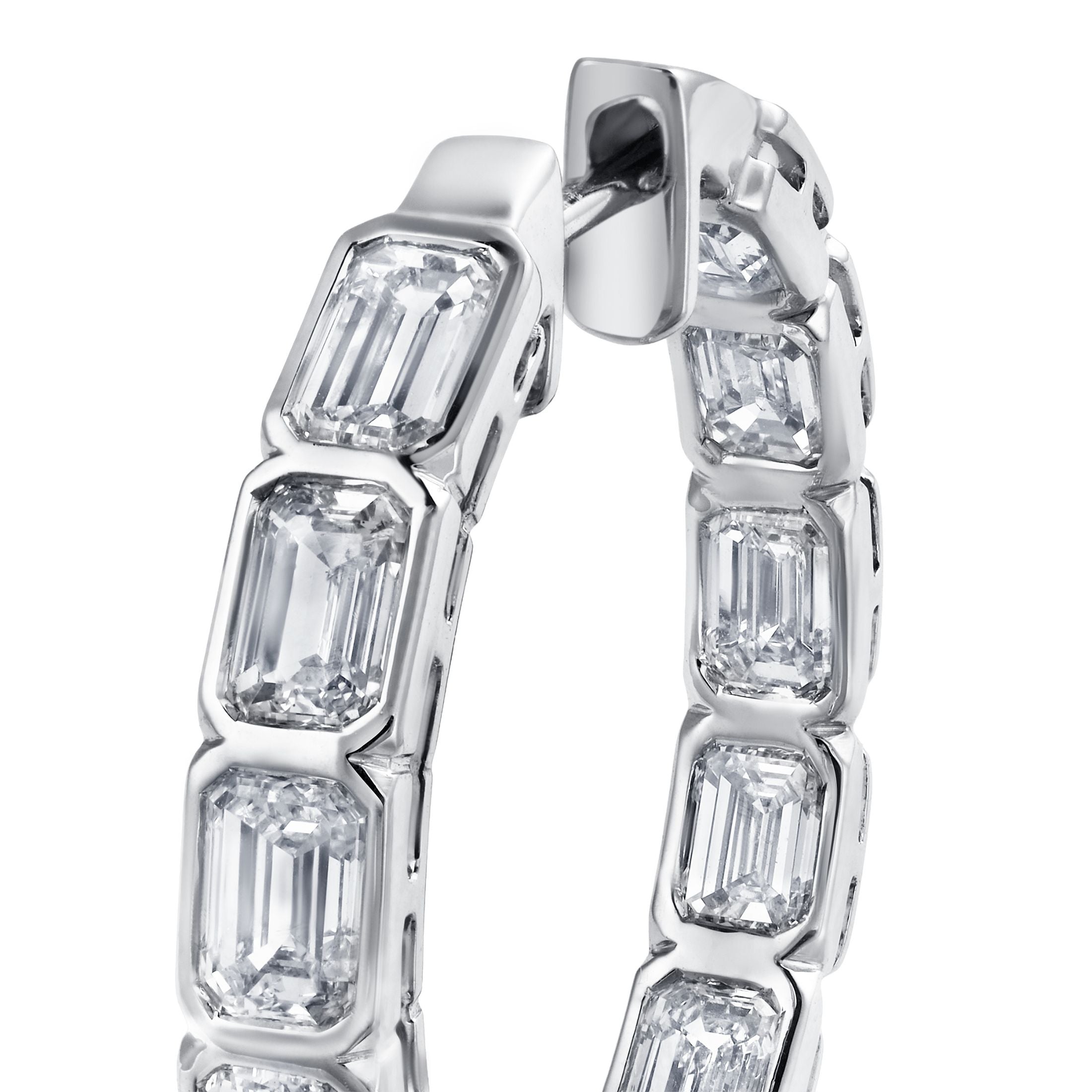 Ardenne 6.32 Carat Diamond Hoop Earrings in 18K White Gold