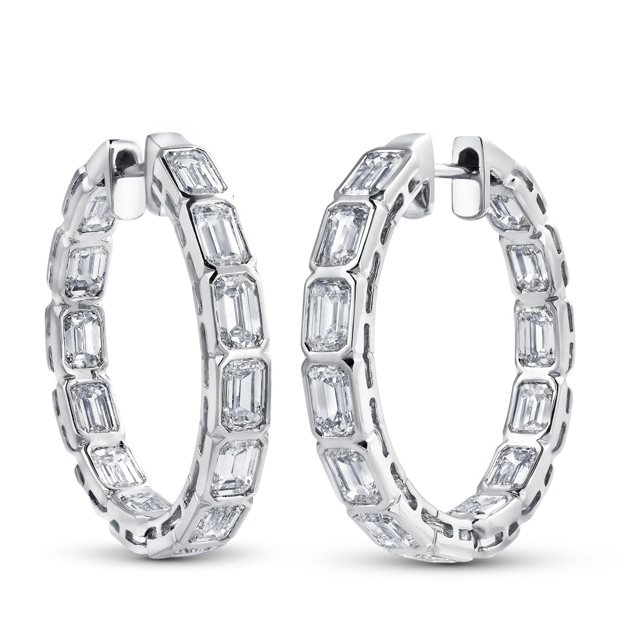 Ardenne 6.32 Carat Diamond Hoop Earrings in 18K White Gold