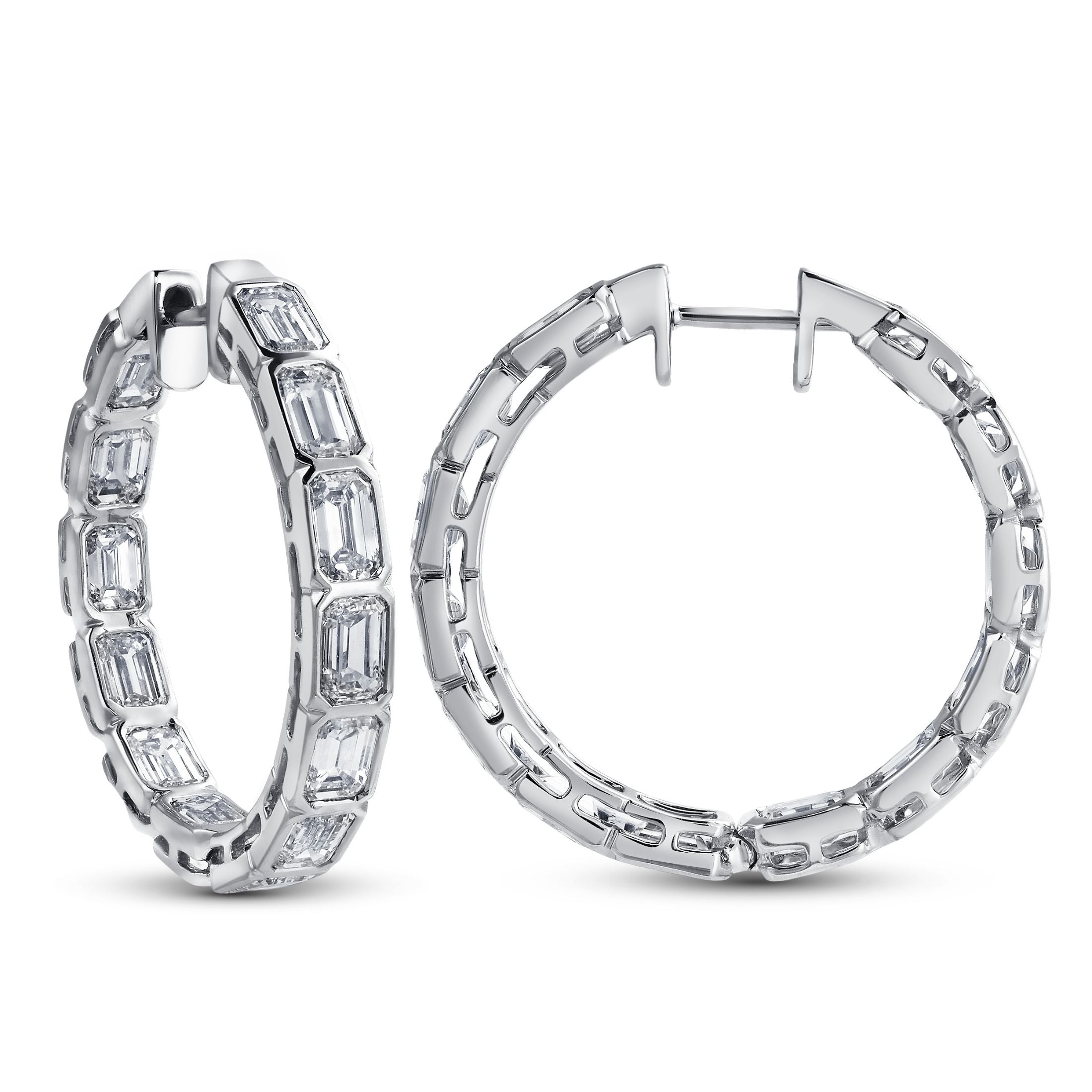 Ardenne 6.32 Carat Diamond Hoop Earrings in 18K White Gold