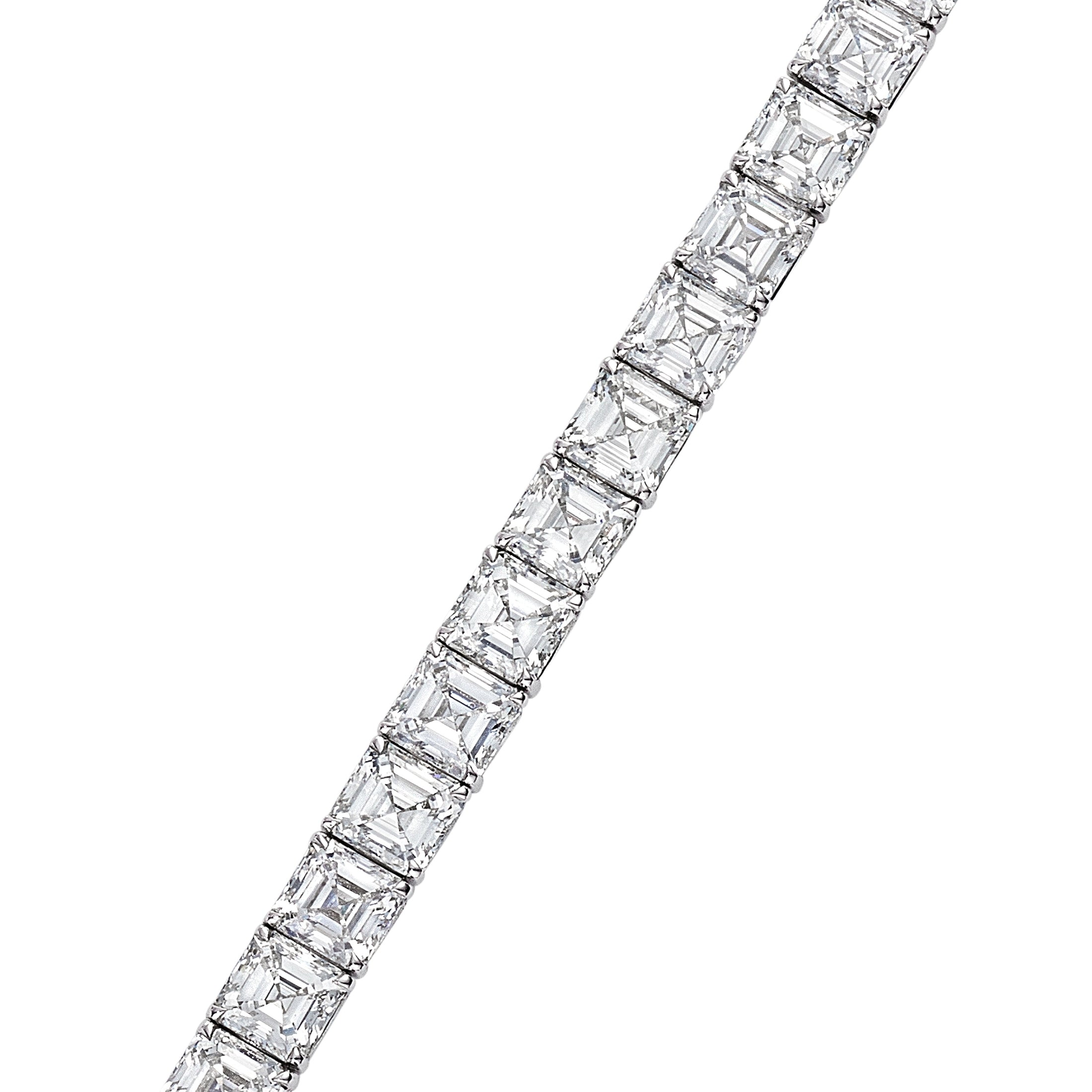 Ariel 10.95 Carat Asscher Cut Diamond Tennis Bracelet in 18K White Gold Leviev Bracelets Bracelet, Bracelets, Leviev Leviev 