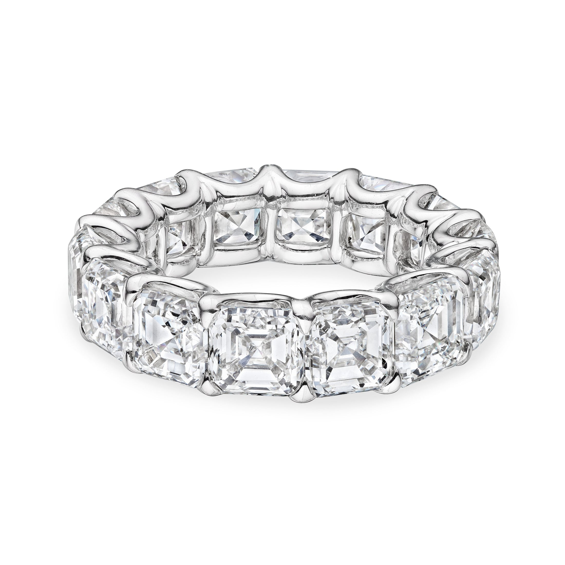 Asscher Cut Diamond Eternity Band, 14 CT Leviev Rings Rings Leviev 