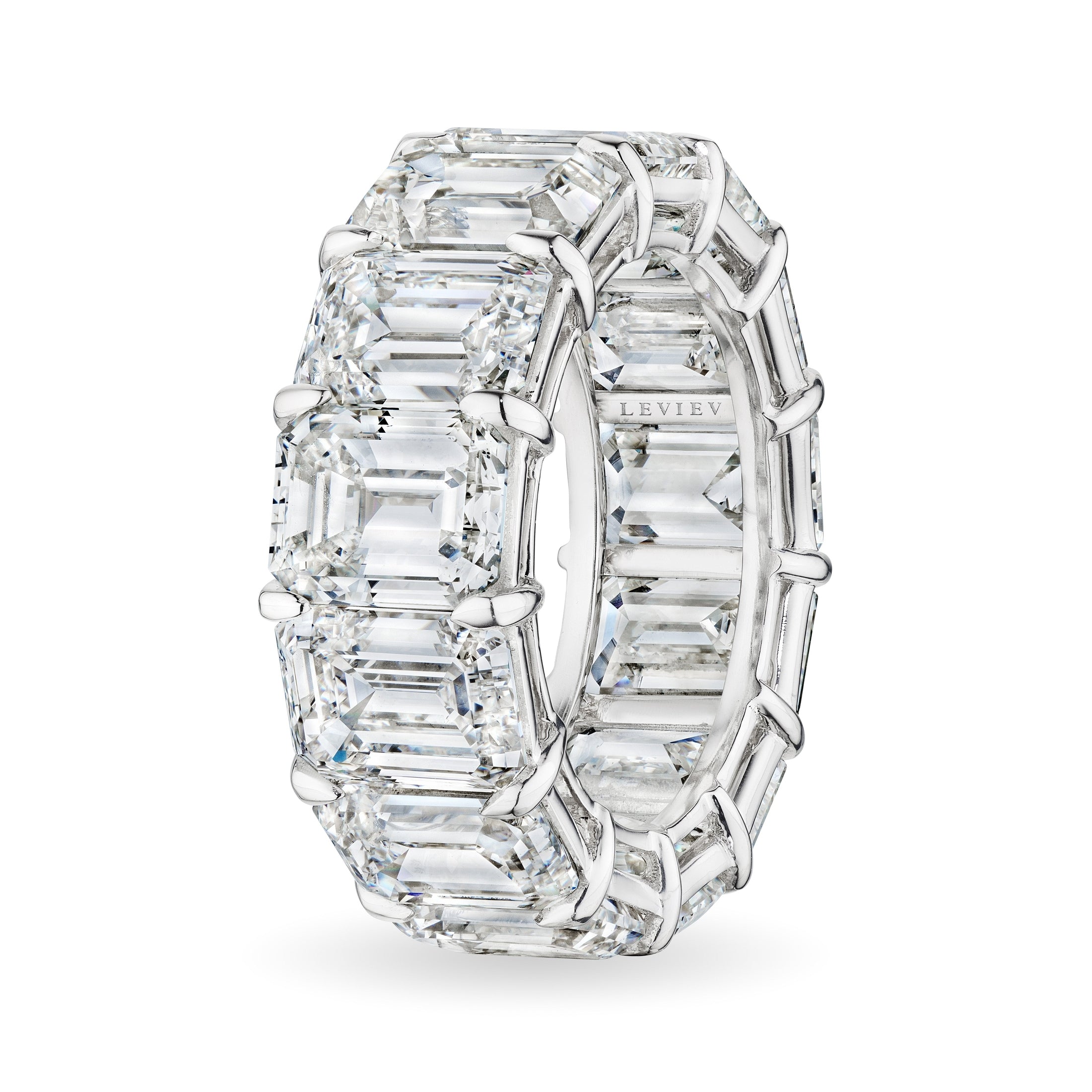 Asscher Cut Diamond Eternity Band, 20 CT Leviev Rings Rings Leviev 