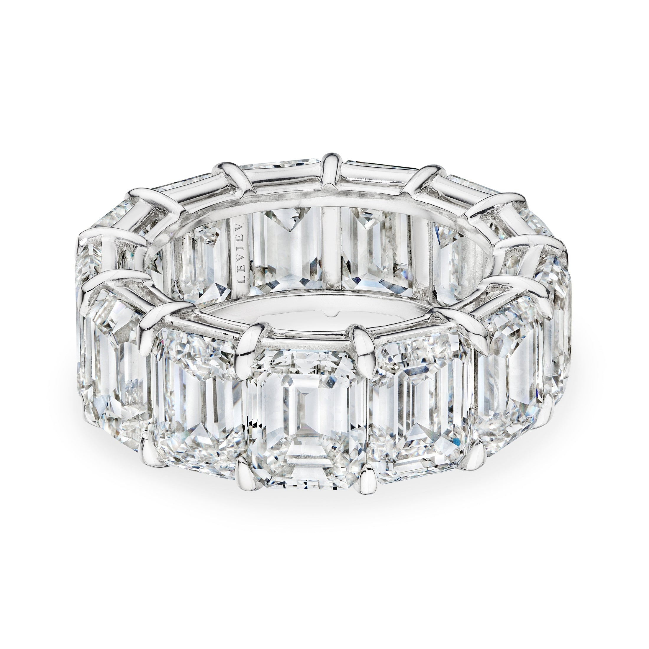 Asscher Cut Diamond Eternity Band, 20 CT Leviev Rings Rings Leviev 