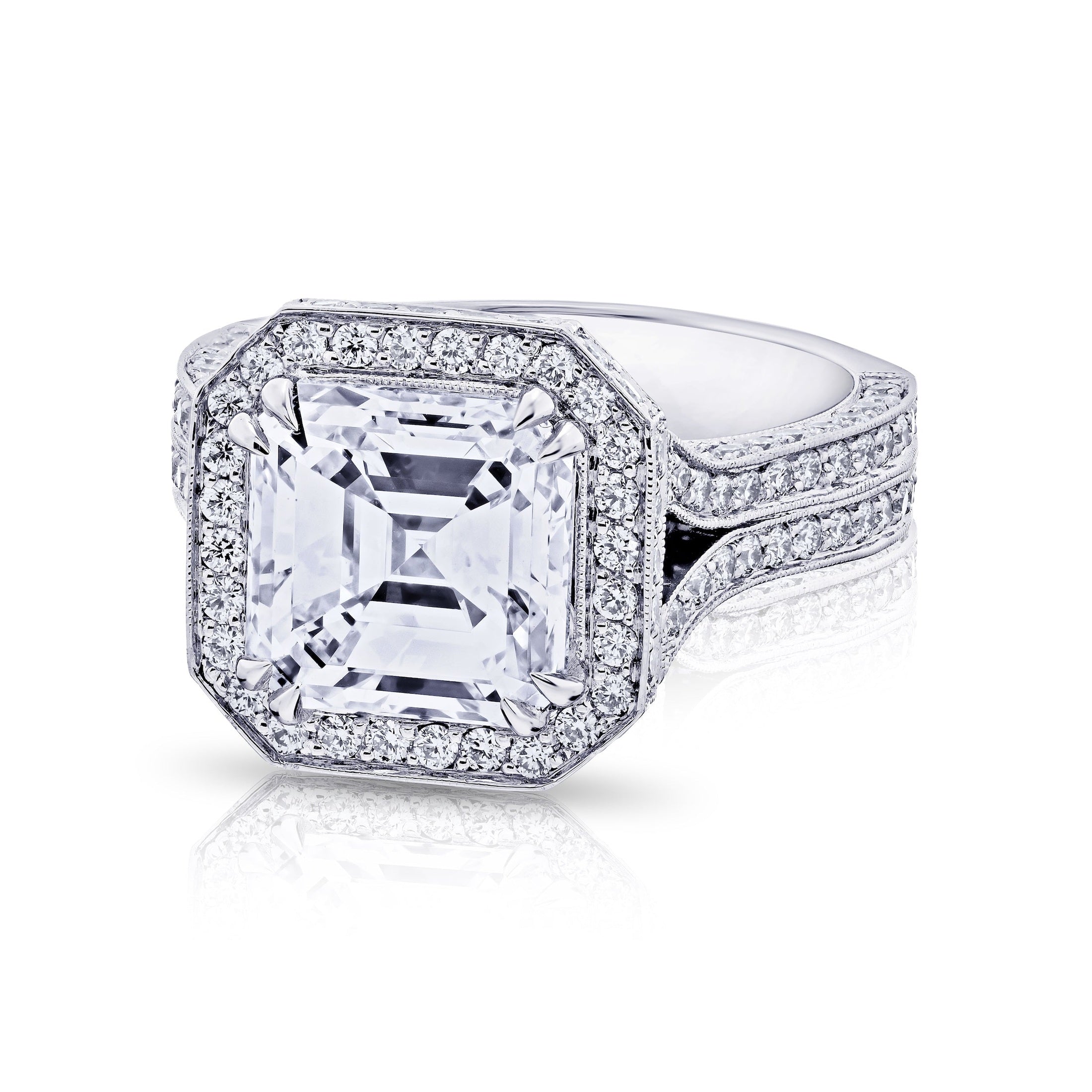 Asscher Cut Diamond Ring, 4 CT Leviev Rings Rings Leviev 