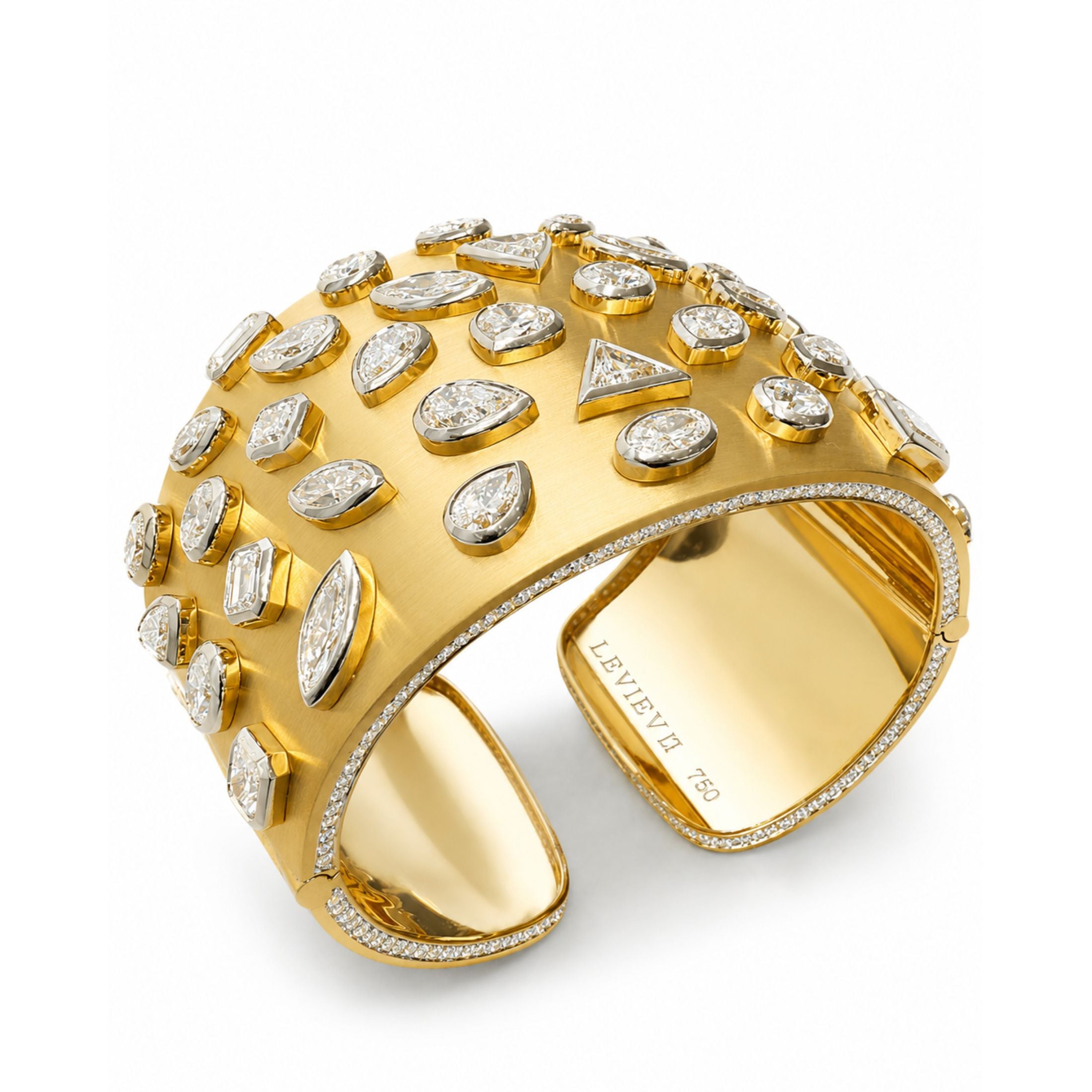 Asteria Constellation 26.43 Carat Diamond Cuff in 18K Yellow Gold