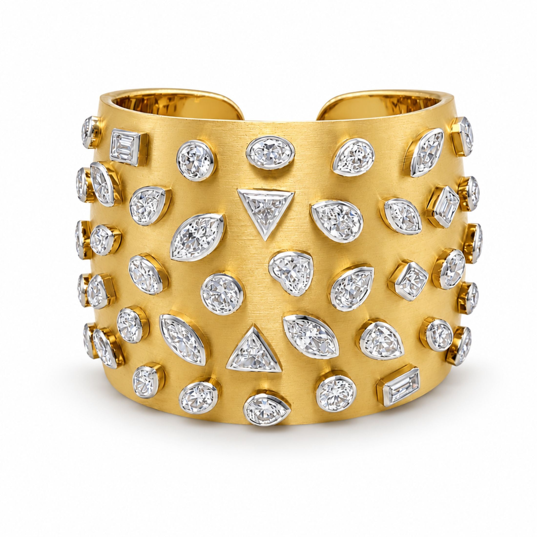 Asteria Constellation 26.43 Carat Diamond Cuff in 18K Yellow Gold