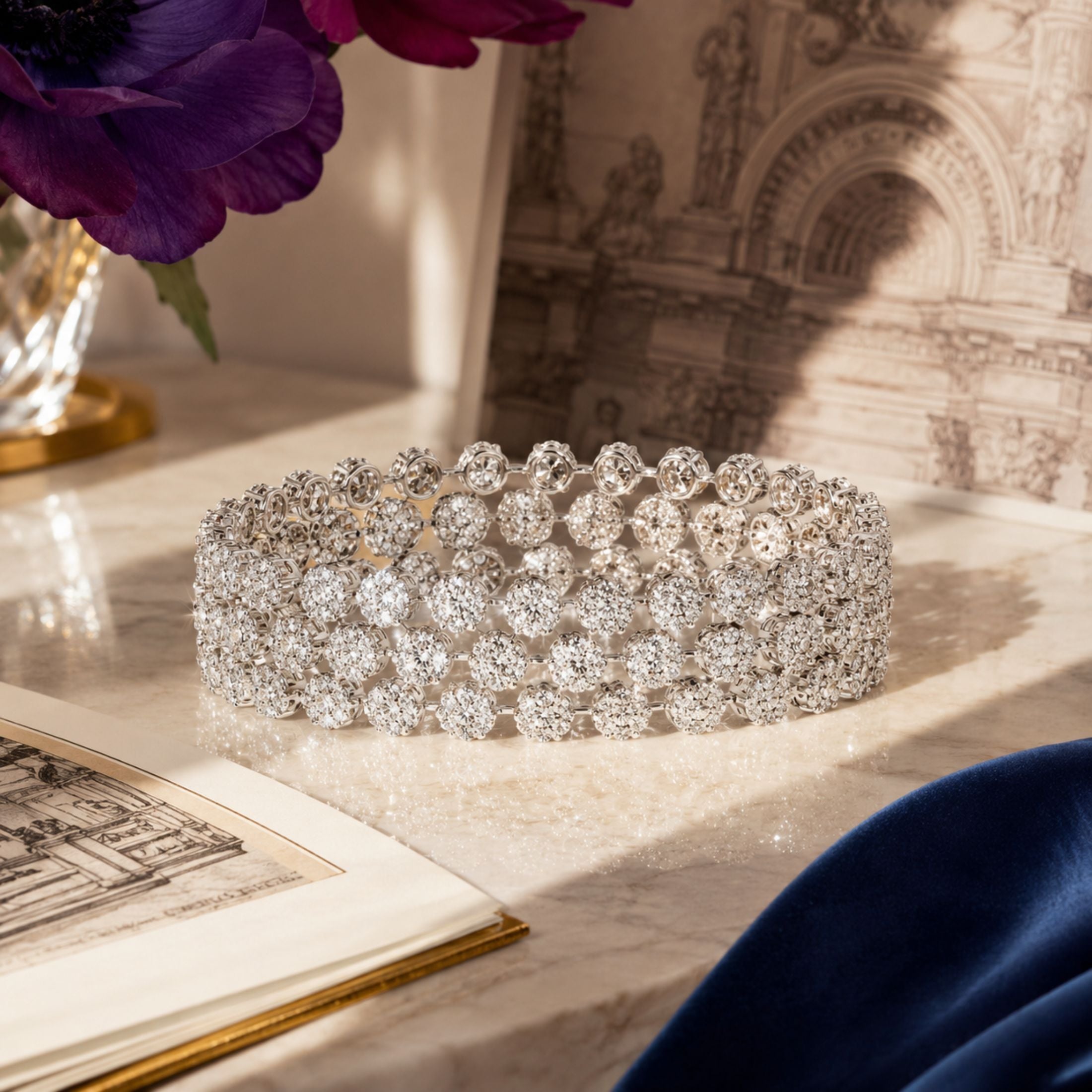 Astraea 9.55 Carat Diamond Bracelet in 18K White Gold
