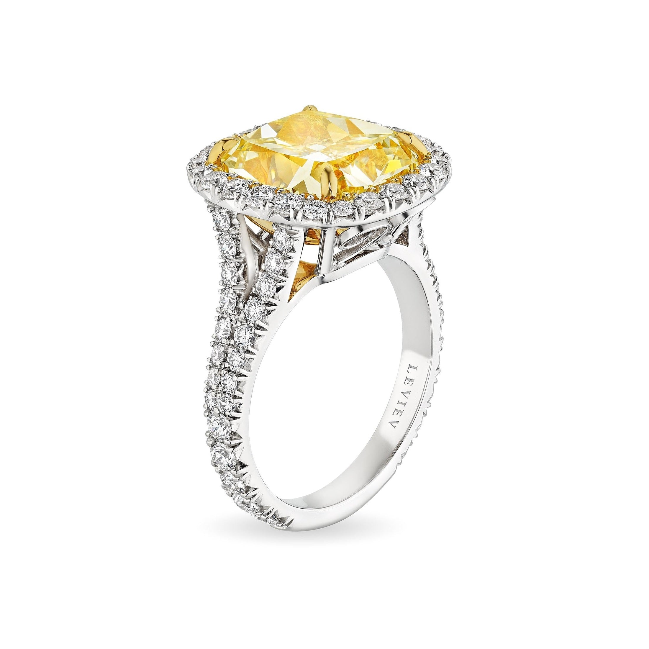 Aurelia 8.28 Carat Diamond Ring in 18K White Gold Leviev Rings 18k White Gold Ring, Colored Cushion Cut Diamond Ring, Diamond Ring, Diamond Statement Ring, Fancy Yellow, Fancy Yellow Diamond, Fine Jewelry Ring, High Jewelry, Leviev Ring, Luxury Diamond Ring, Luxury Ring, Natural Diamond Ring, Rings, Solitaire Ring, Statement Ring, White Gold & Diamond Ring, White Gold Ring, White Gold Women's Ring, Women's Ring, Yellow, Yellow Diamond Ring Leviev 