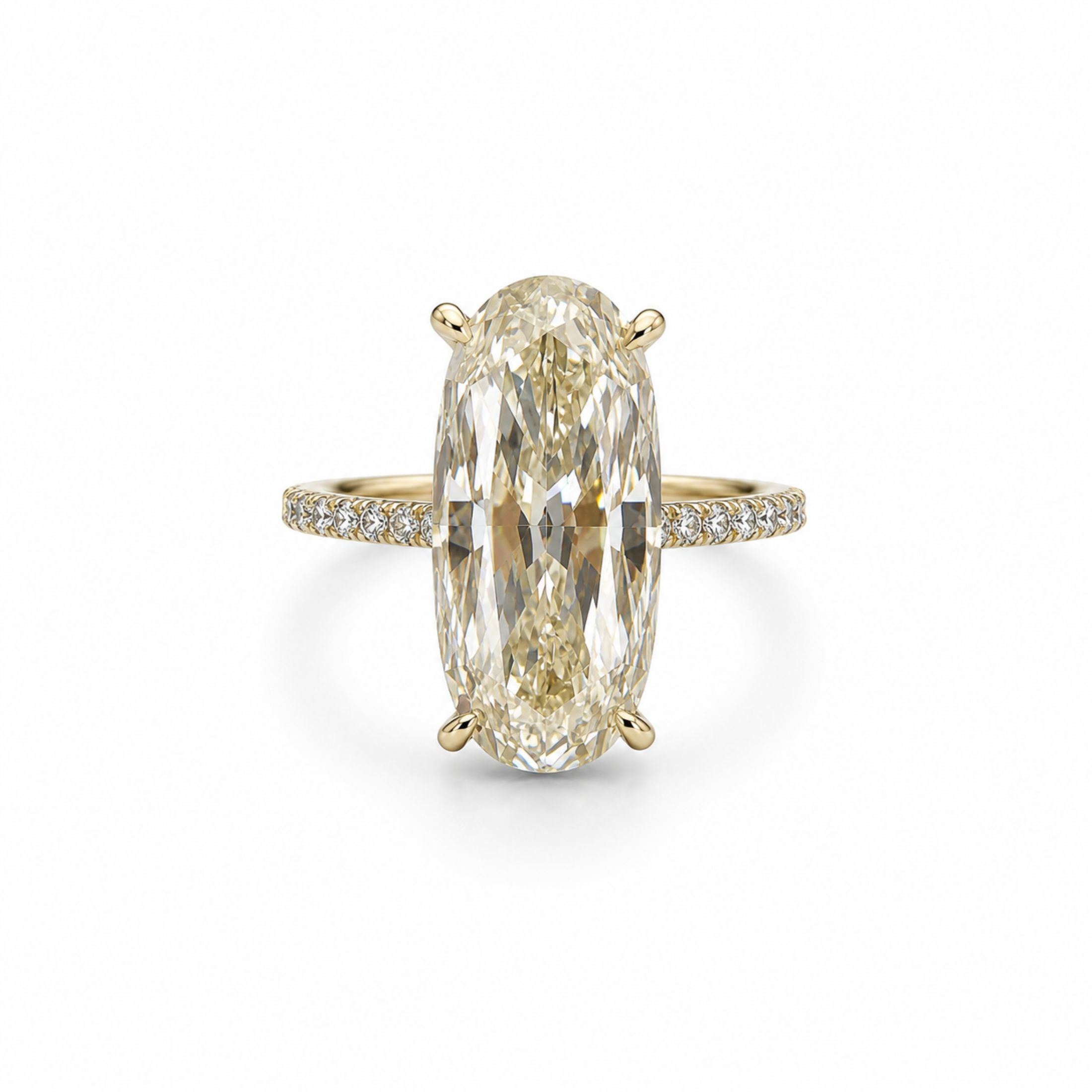 Aurelia 8.28 Carat Oval Diamond Solitaire Ring in 18K Gold