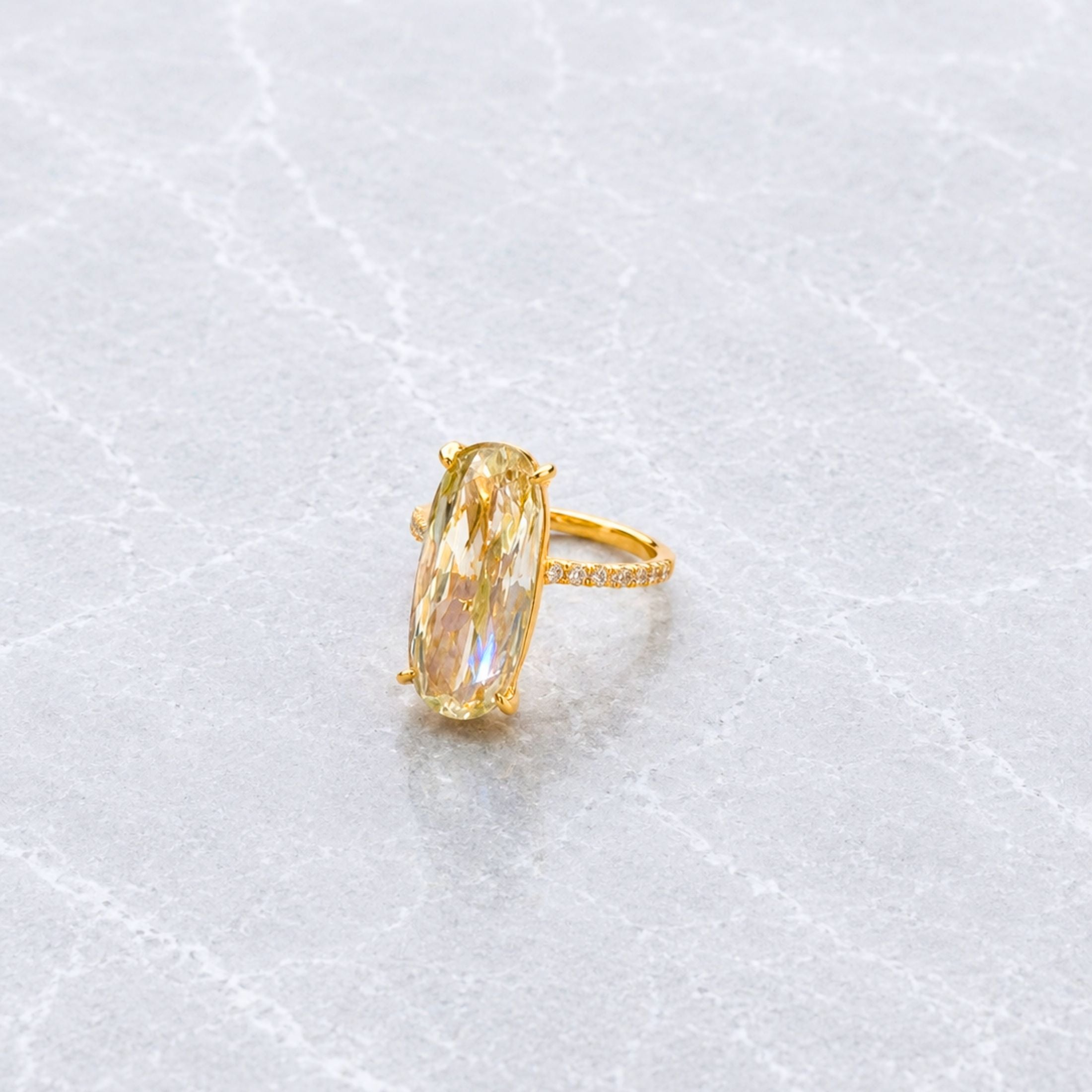 Aurelia 8.28 Carat Oval Diamond Solitaire Ring in 18K Gold