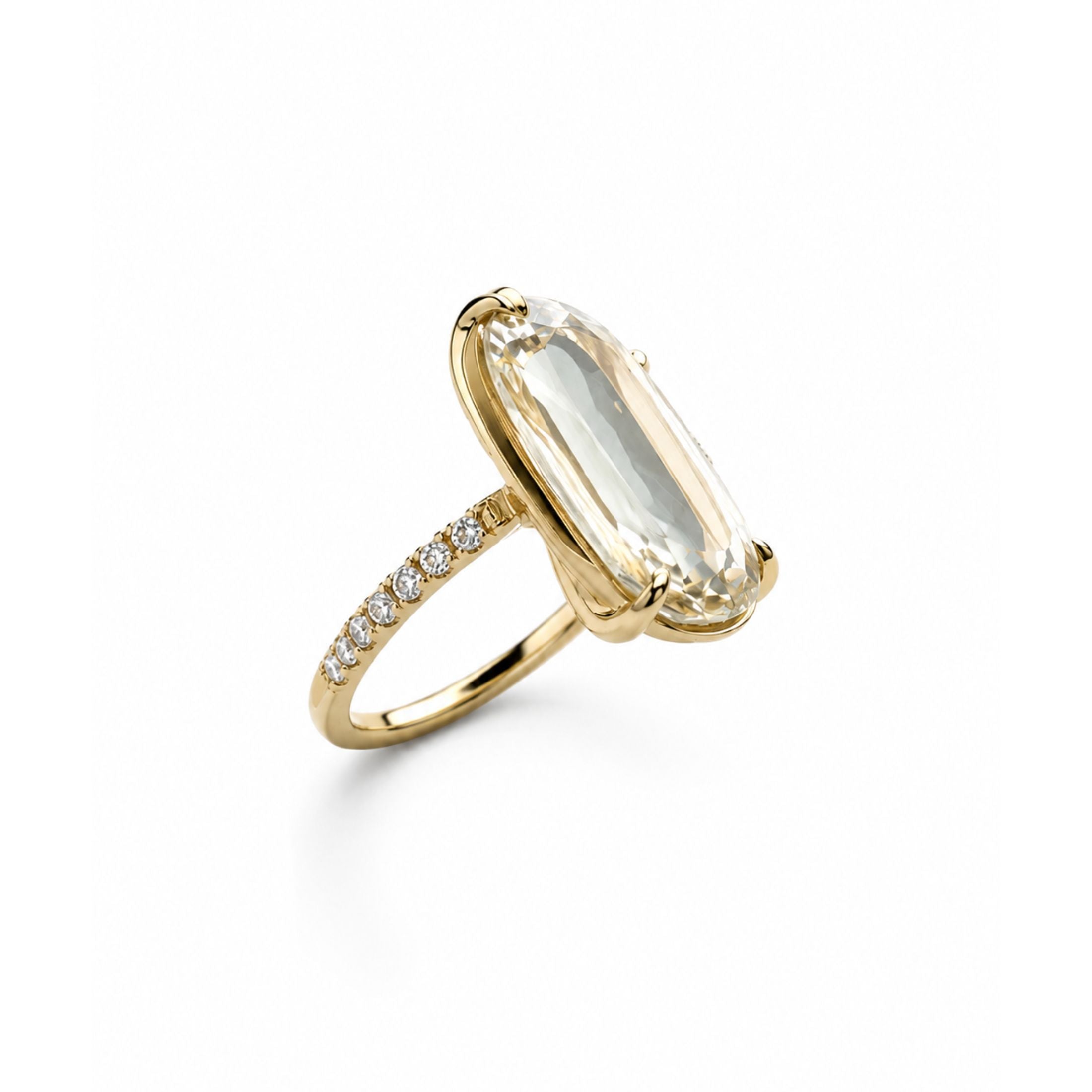 Aurelia 8.28 Carat Oval Diamond Solitaire Ring in 18K Gold