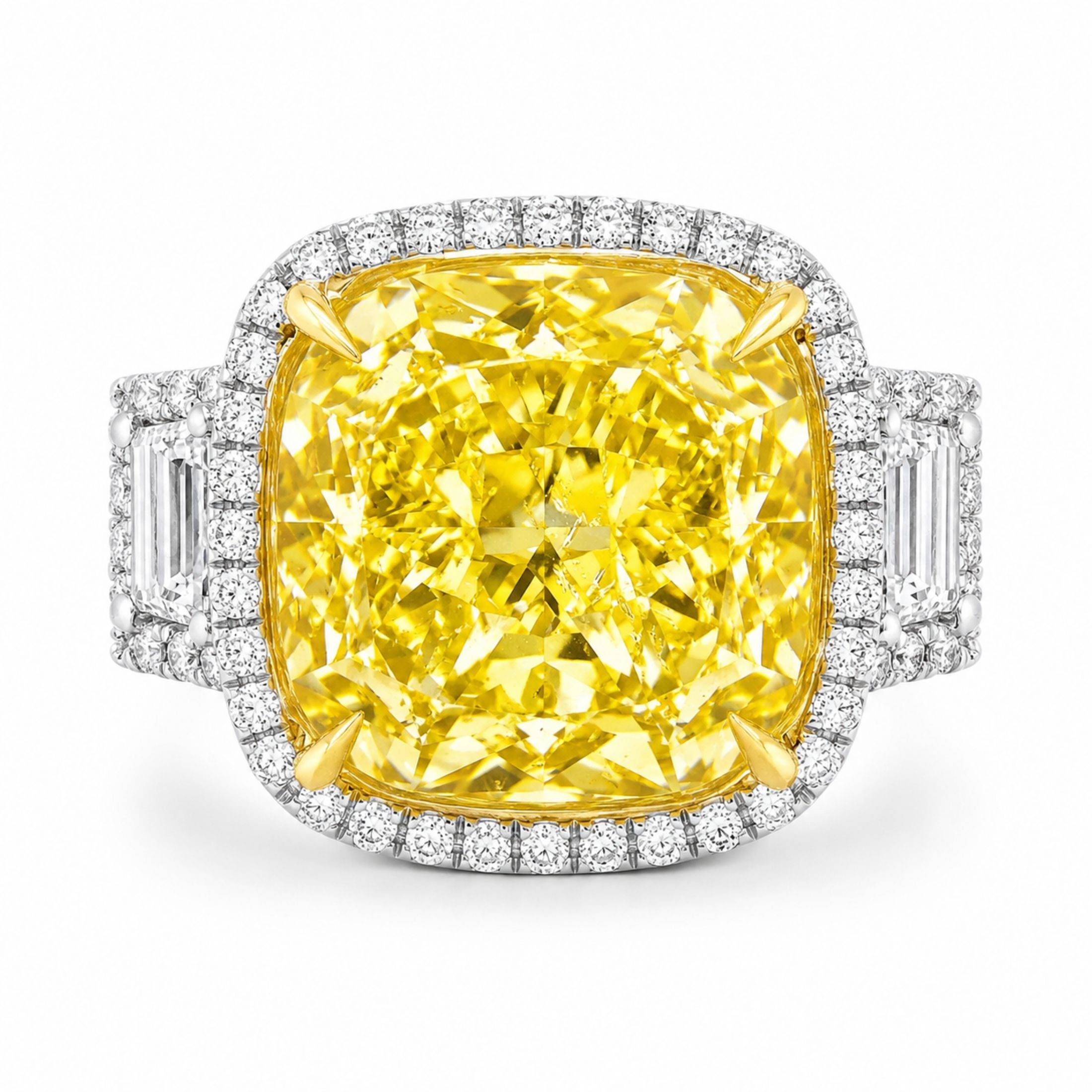 Aurum Majesty 13.32 Carat Diamond Solitaire Ring in Platinum & 18K White Gold