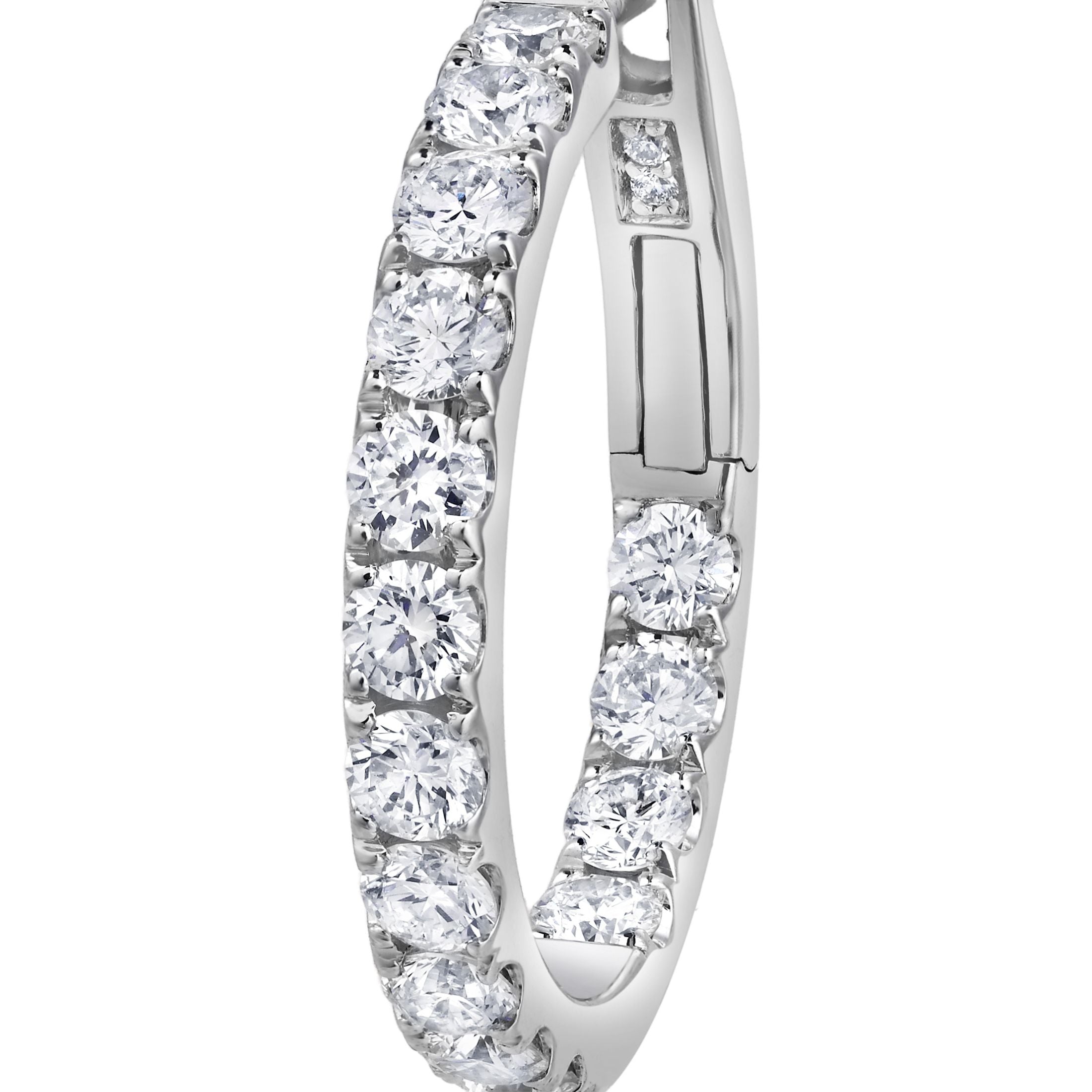 Avery 1.39 Carat Diamond Hoop Earrings in 18K White Gold