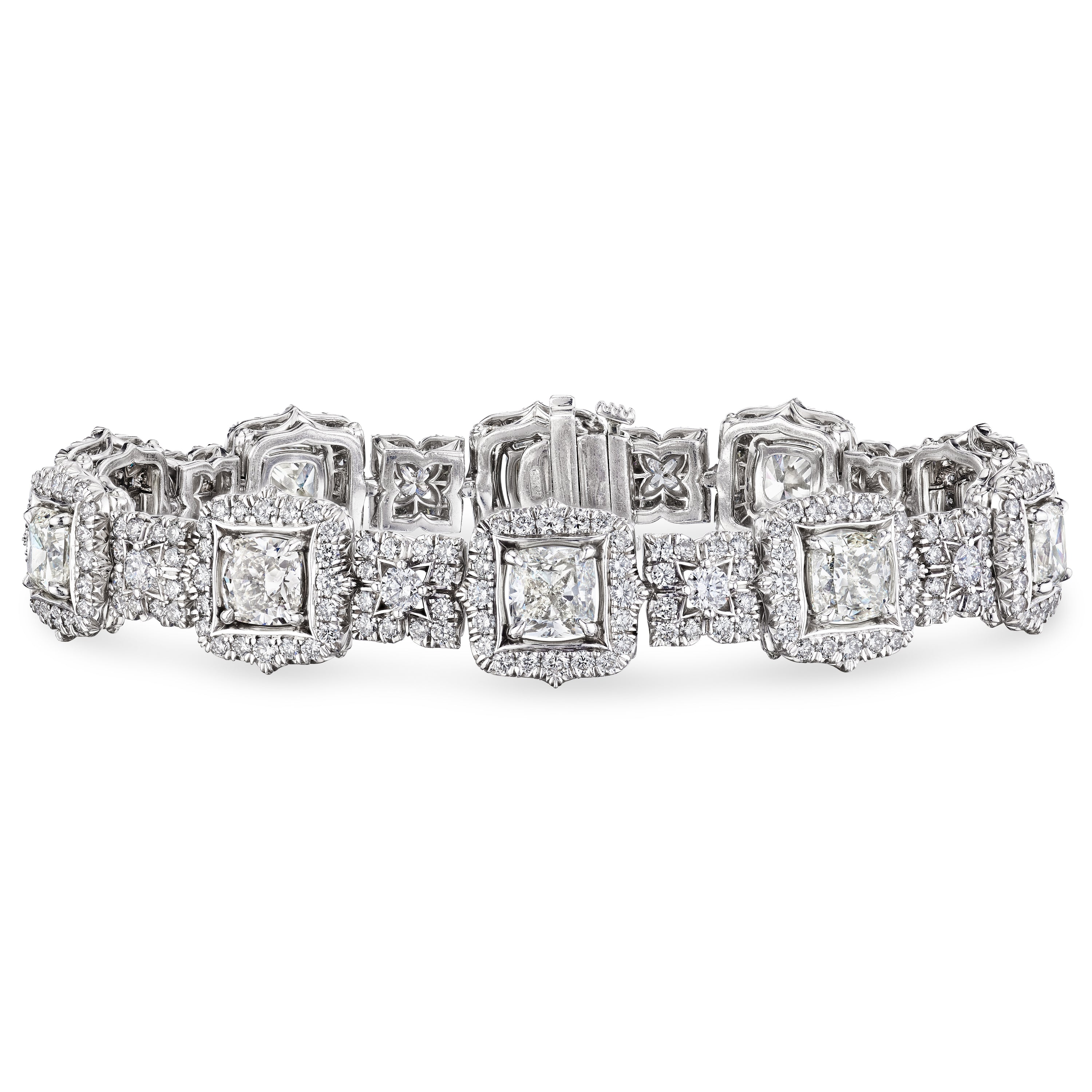 Cushion Cut Diamond Bracelet, 11 CT - LEVIEV