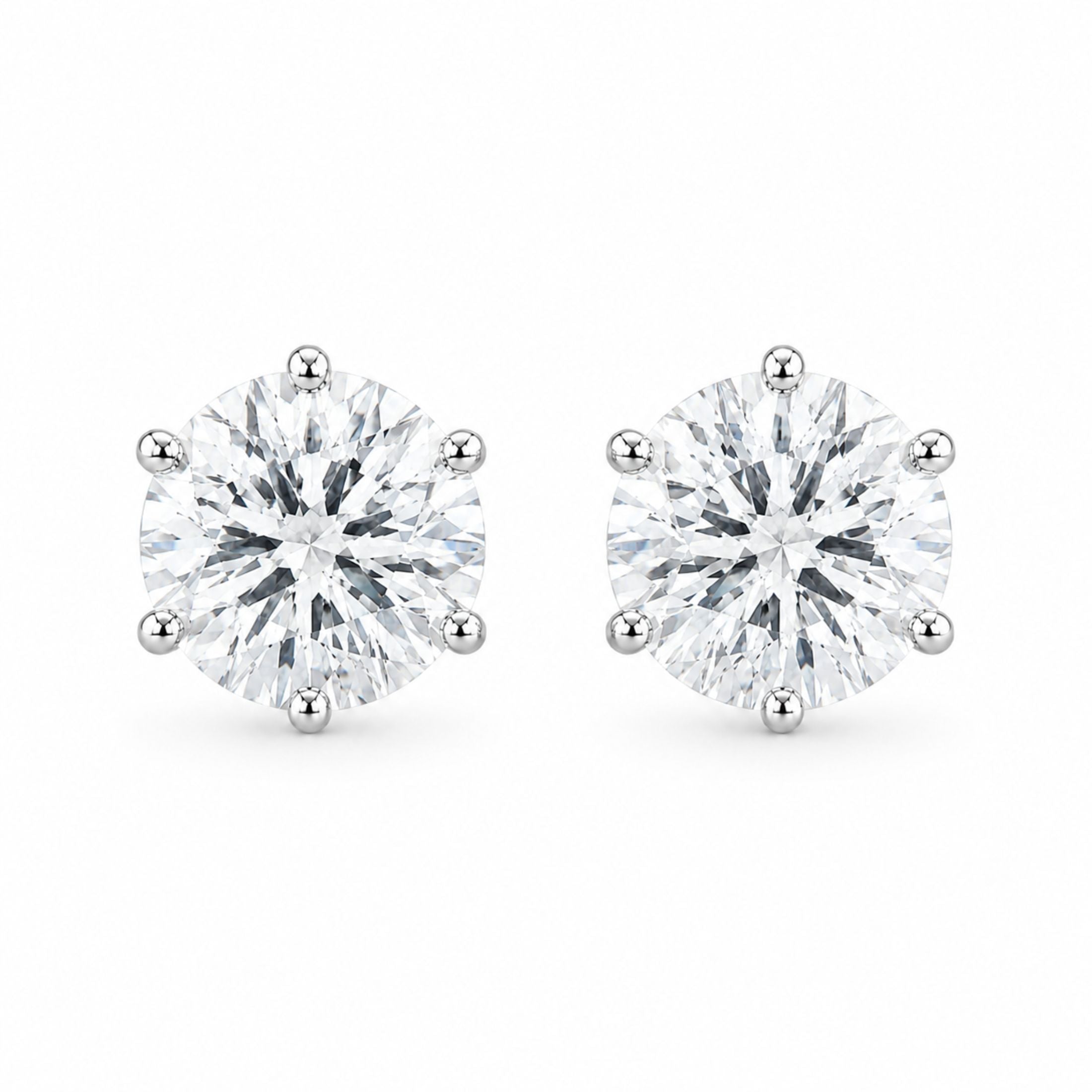 Belluna 6.39 Carat Diamond Stud Earrings in Platinum