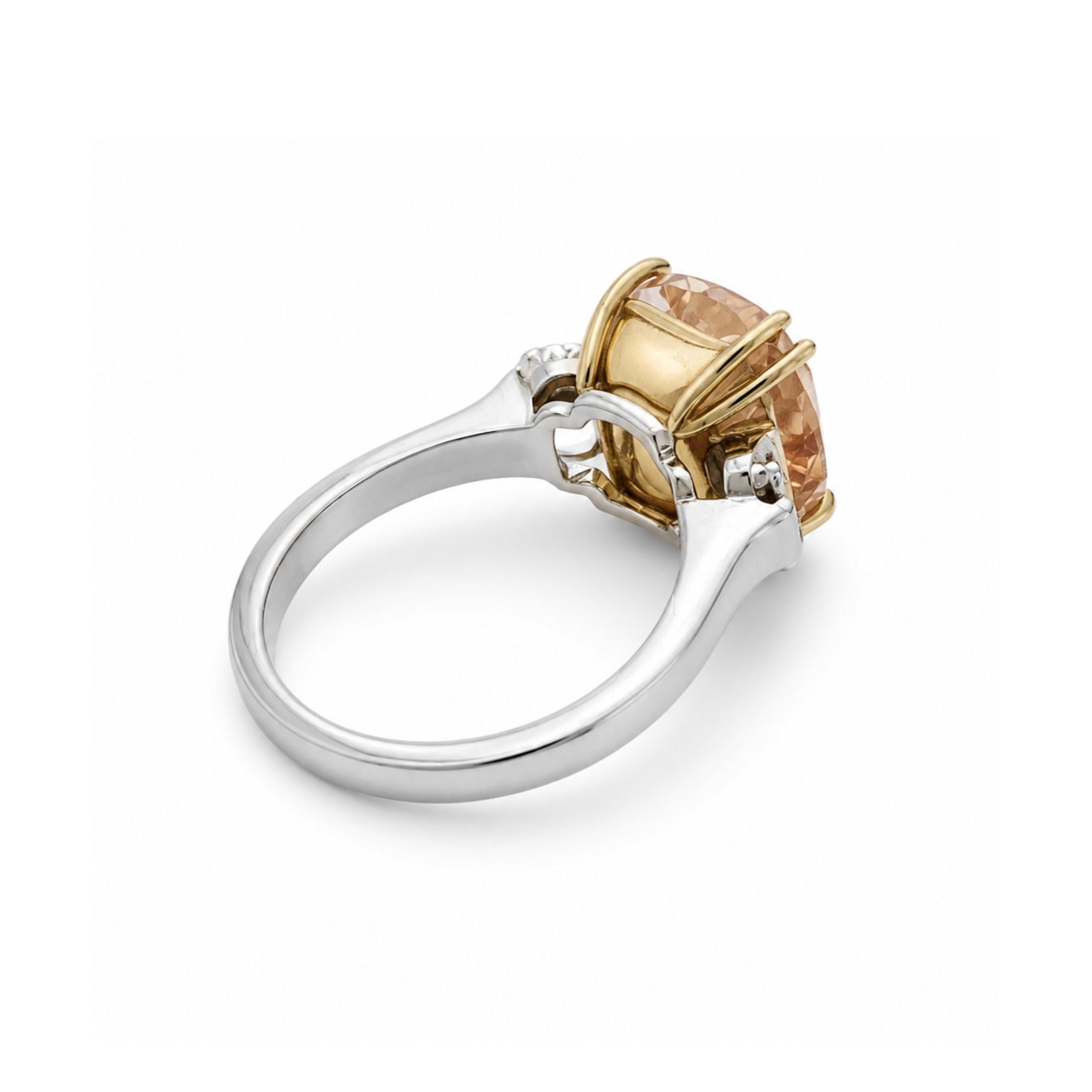 Belvedere Aureo 21.26 Carat Cushion Cut Diamond Trilogy Ring in 18K White Gold