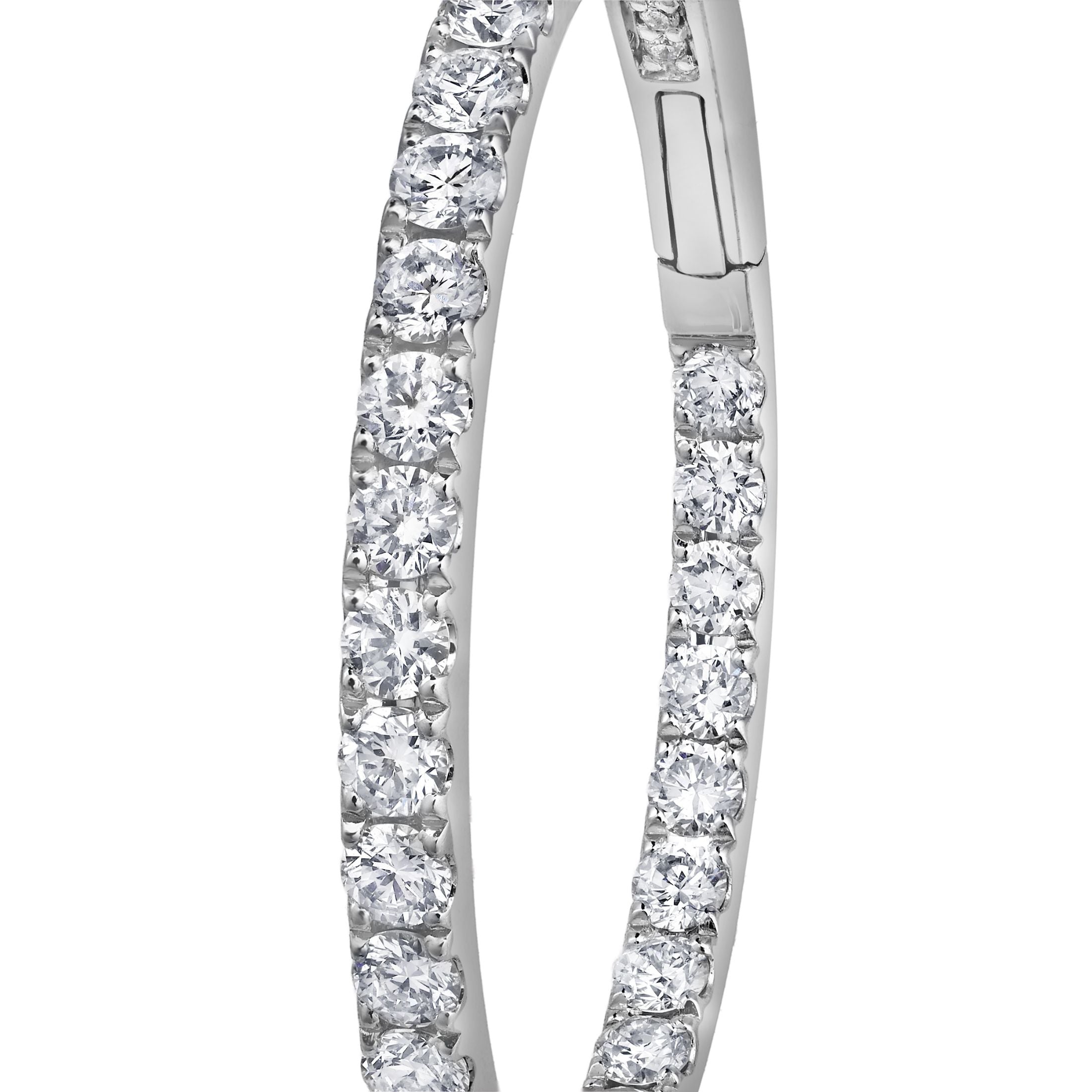 Blaire 1.27 Carat Diamond Hoop Earrings in 18K White Gold