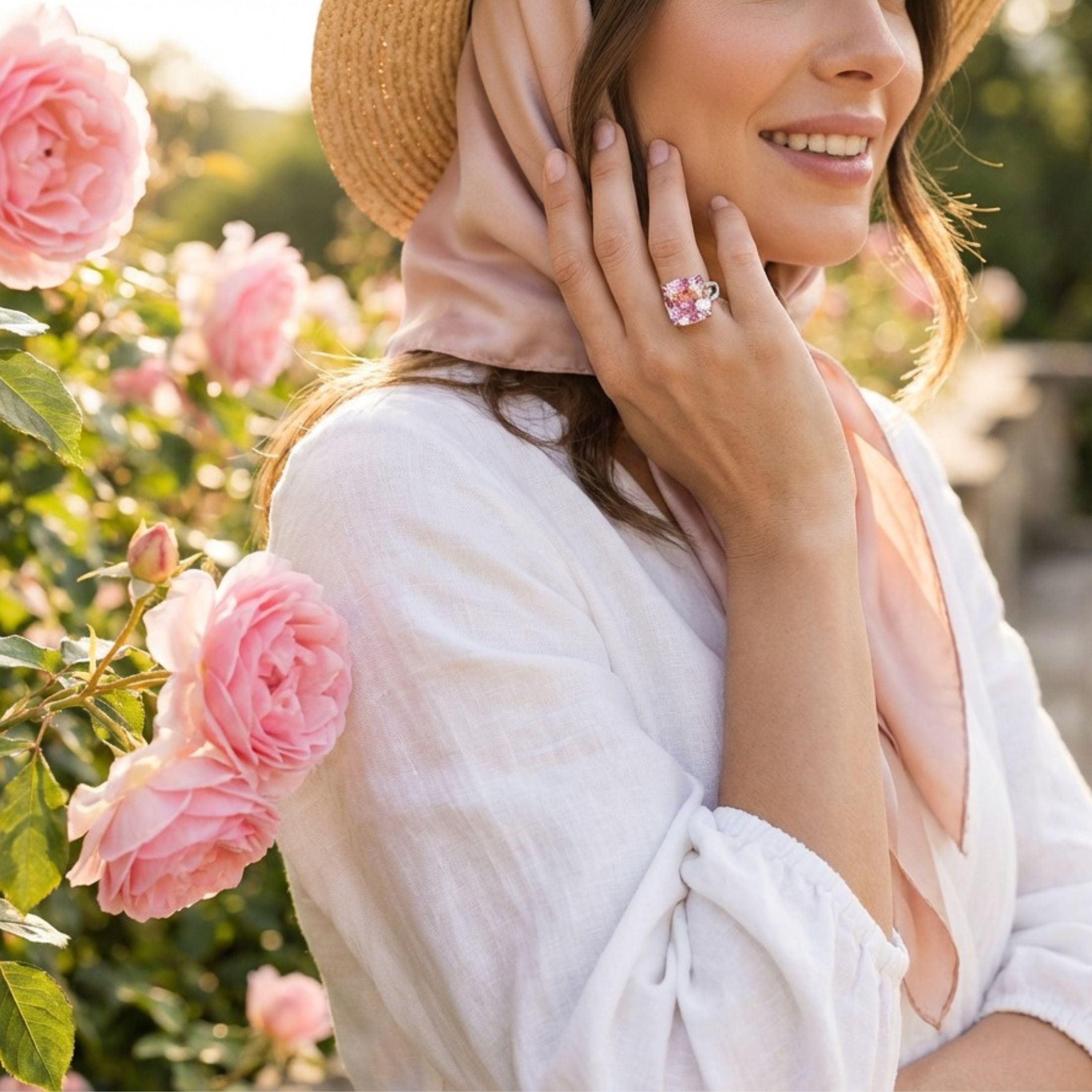 Blush Jardin 18.64 Carat Kunzite Cushion-Cut & Diamond Solitaire Ring in Platinum with Rose Gold Accents Leviev Rings Color Diamond, Cushion, Diamond, Diamond Ring, High Jewelry, Kunzite, Kunzite Cushion Cut, Kunzite Cushion Cut Ring, Kunzite Luxury Ring, Kunzite Statement Ring, Leviev, Leviev Ring, Leviev Signature, Luxury Kunzite Ring, Luxury Ring, Pink, Pink Kunzite, Platinum, Rings, Rose Gold, Rose Gold Accent, Solitaire, Solitaire Ring, Statement Ring, Women's Jewelry, Women's Ring Leviev 