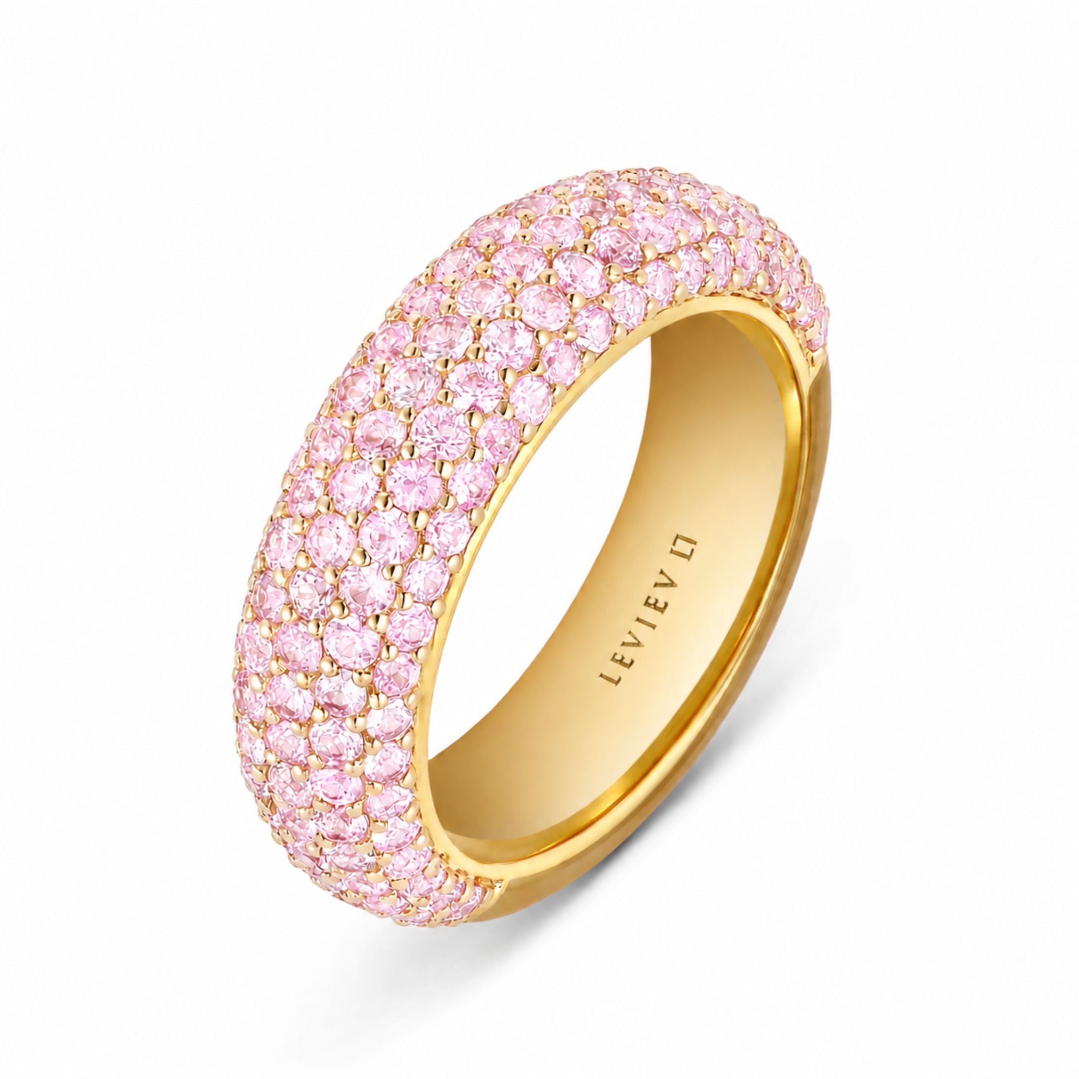 Blush Pavé 6.0 Carat Pink Sapphire & Agate Ring in 18K Rose Gold