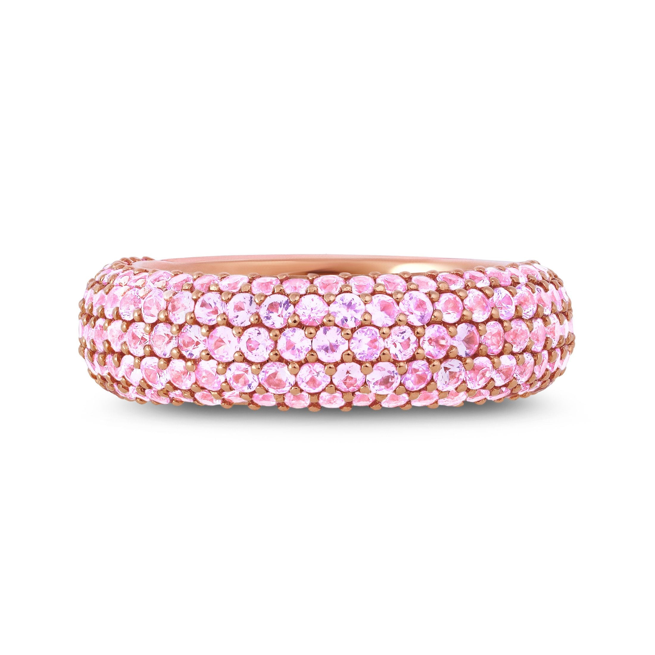 Blush Pavé 6.0 Carat Pink Sapphire & Agate Ring in 18K Rose Gold