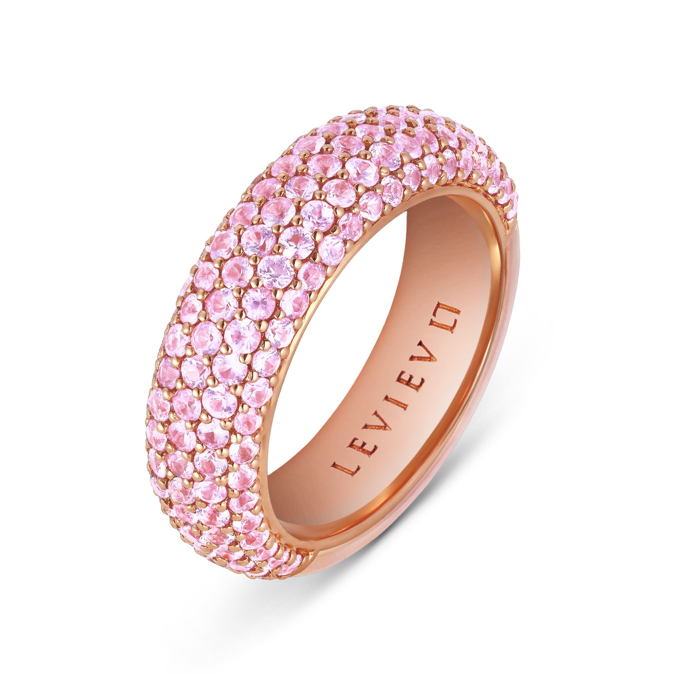 Blush Pavé 6.0 Carat Pink Sapphire & Agate Ring in 18K Rose Gold