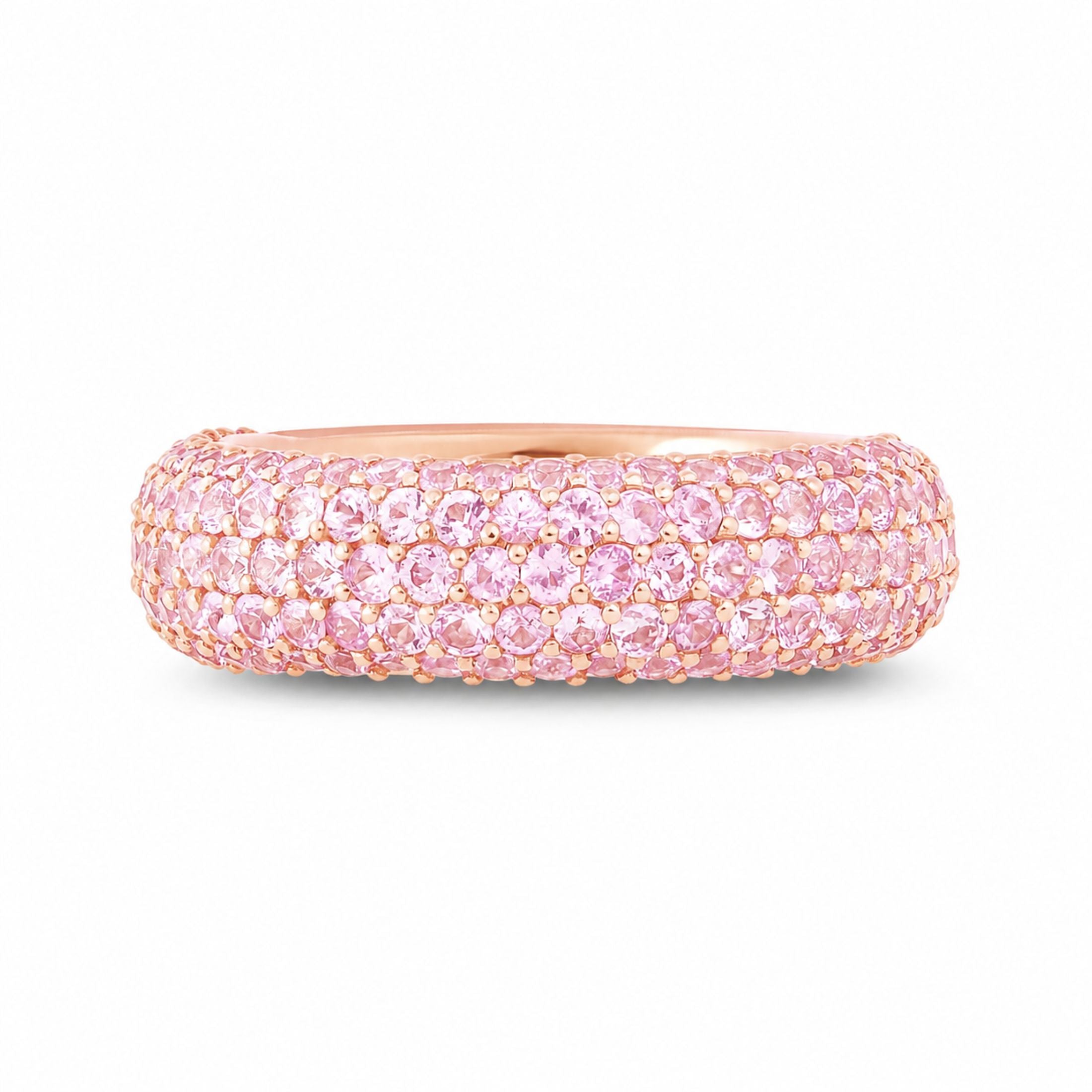 Blush Pavé 6.0 Carat Pink Sapphire & Agate Ring in 18K Rose Gold