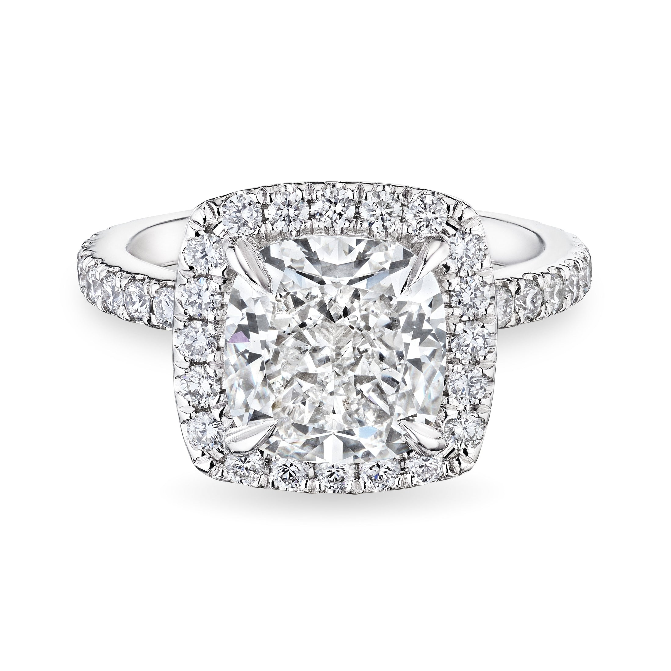 Bowen 4.63 Carat Cushion Cut Diamond Ring with Halo in Platinum Leviev Rings Collectible Fine Jewelry, Cushion Cut Diamond, Cushion Cut Diamond Ring, Diamond, Diamond & Platinum Ring, Diamond Engagement Ring, Diamond Ring, Engagement Ring, Everyday Jewelry, Everyday Luxury Jewelry, Fine Jewelry, Fine Jewelry Ring, GIA Certified, High Jewelry, Leviev, Leviev Ring, Luxury Diamond Ring, Luxury Ring, Natural Diamond, Natural Diamond Ring, Platinum, Platinum Ring, Rings, Solitaire, Solitaire Ring, St