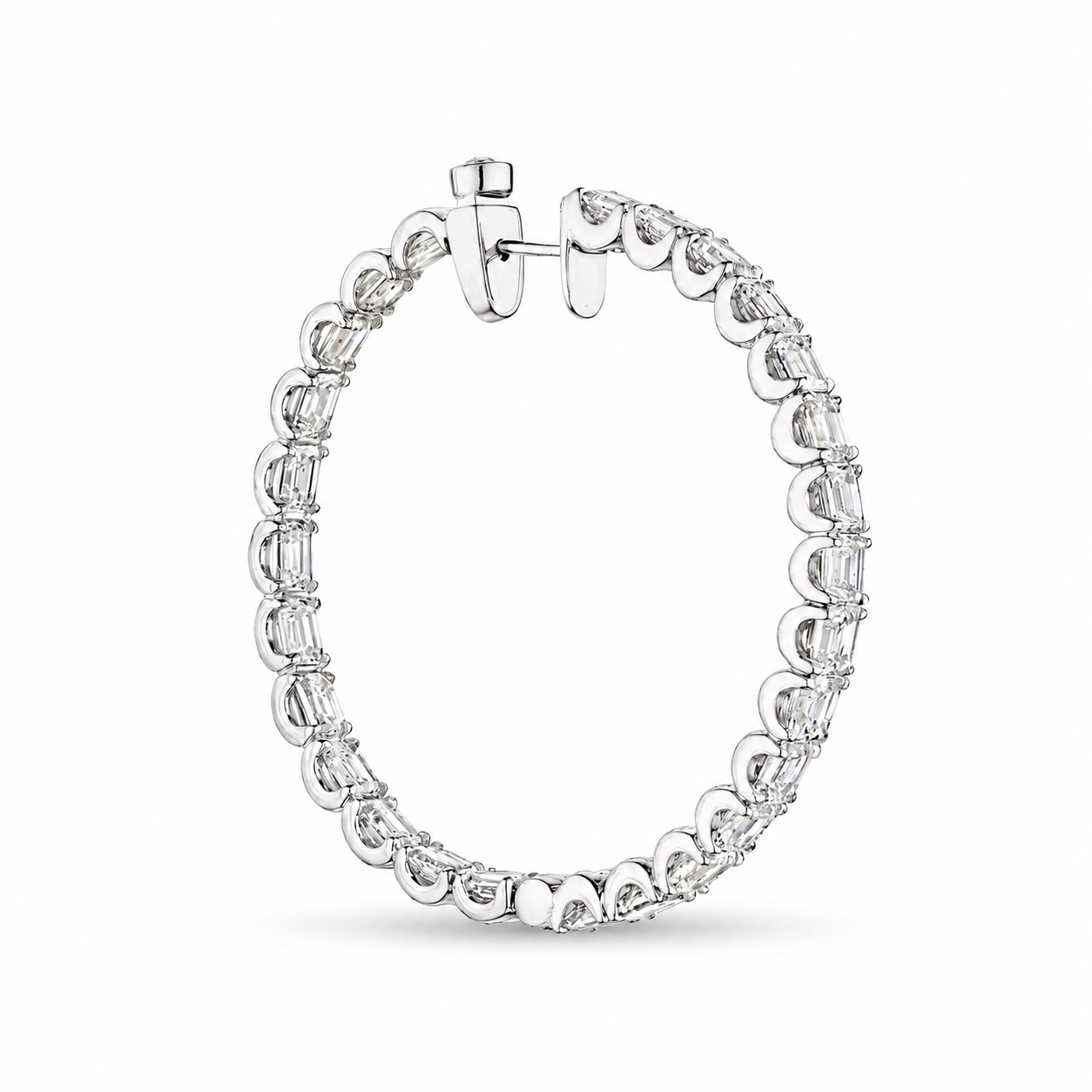 Caelune 9.97 Carat Diamond Hoop Earrings in 18K White Gold